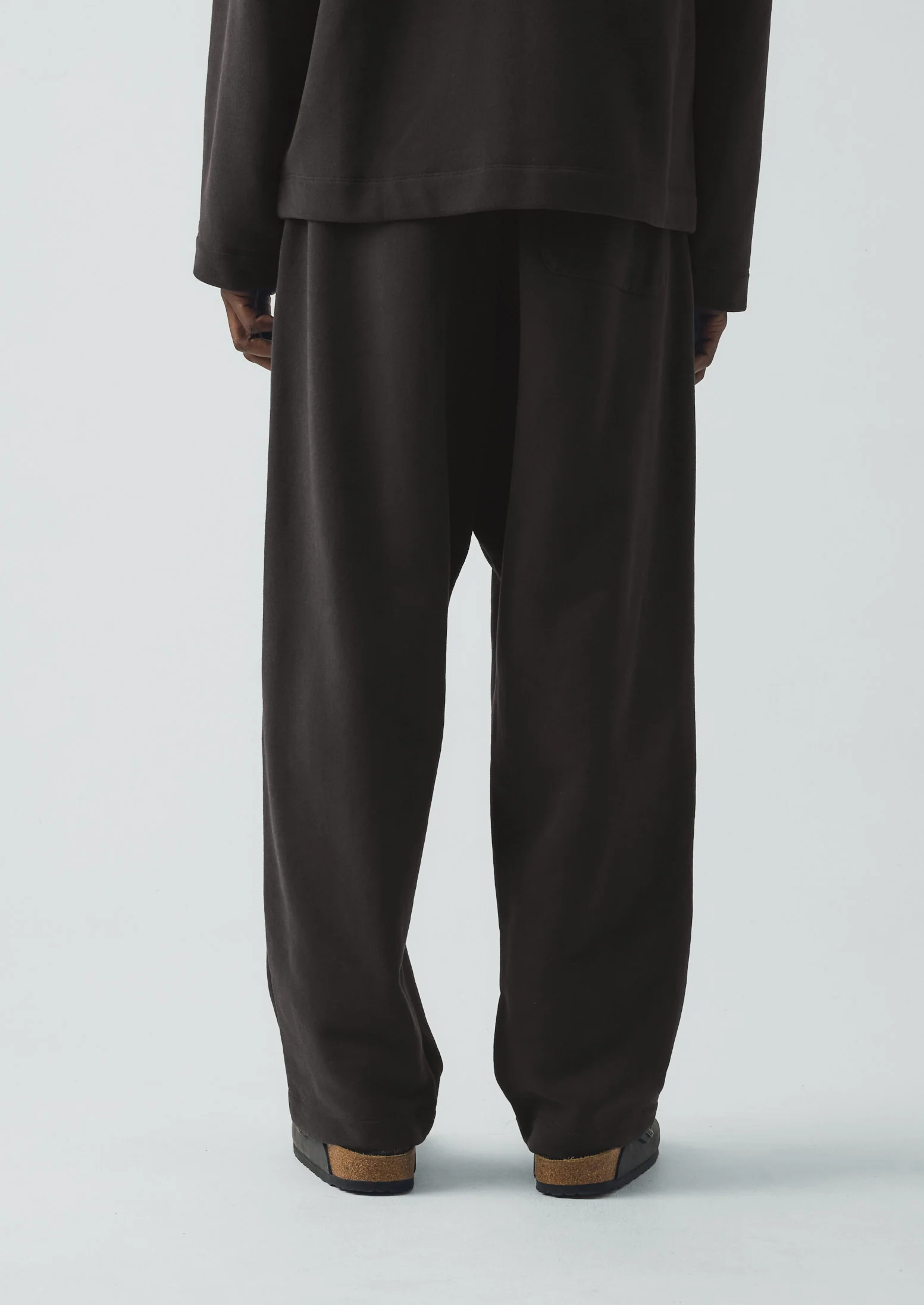 Loopback Jersey Pleated Trousers | Black Pepper - Image 4