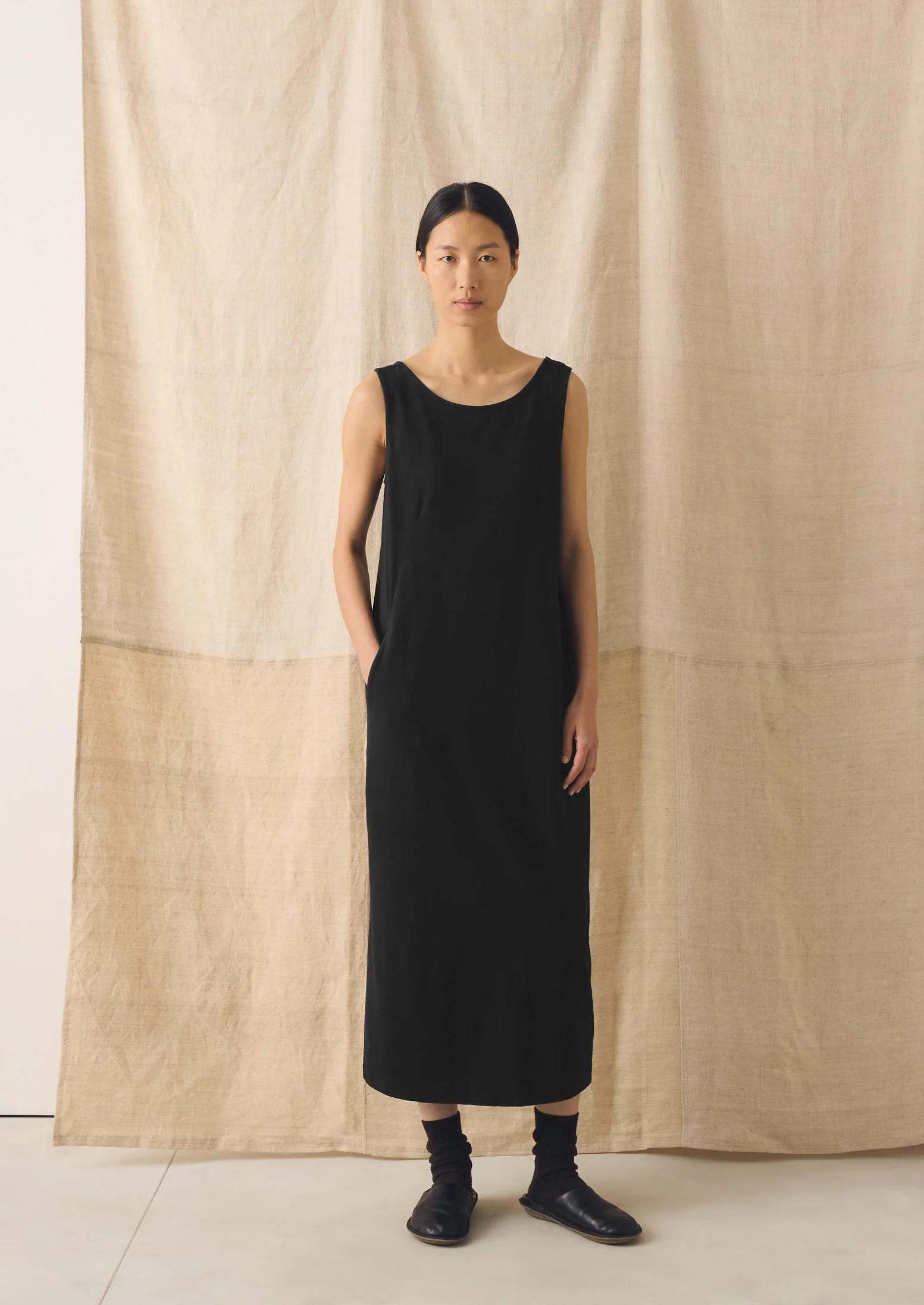 Lydia Jersey Shift Dress | Washed Black - Image 2