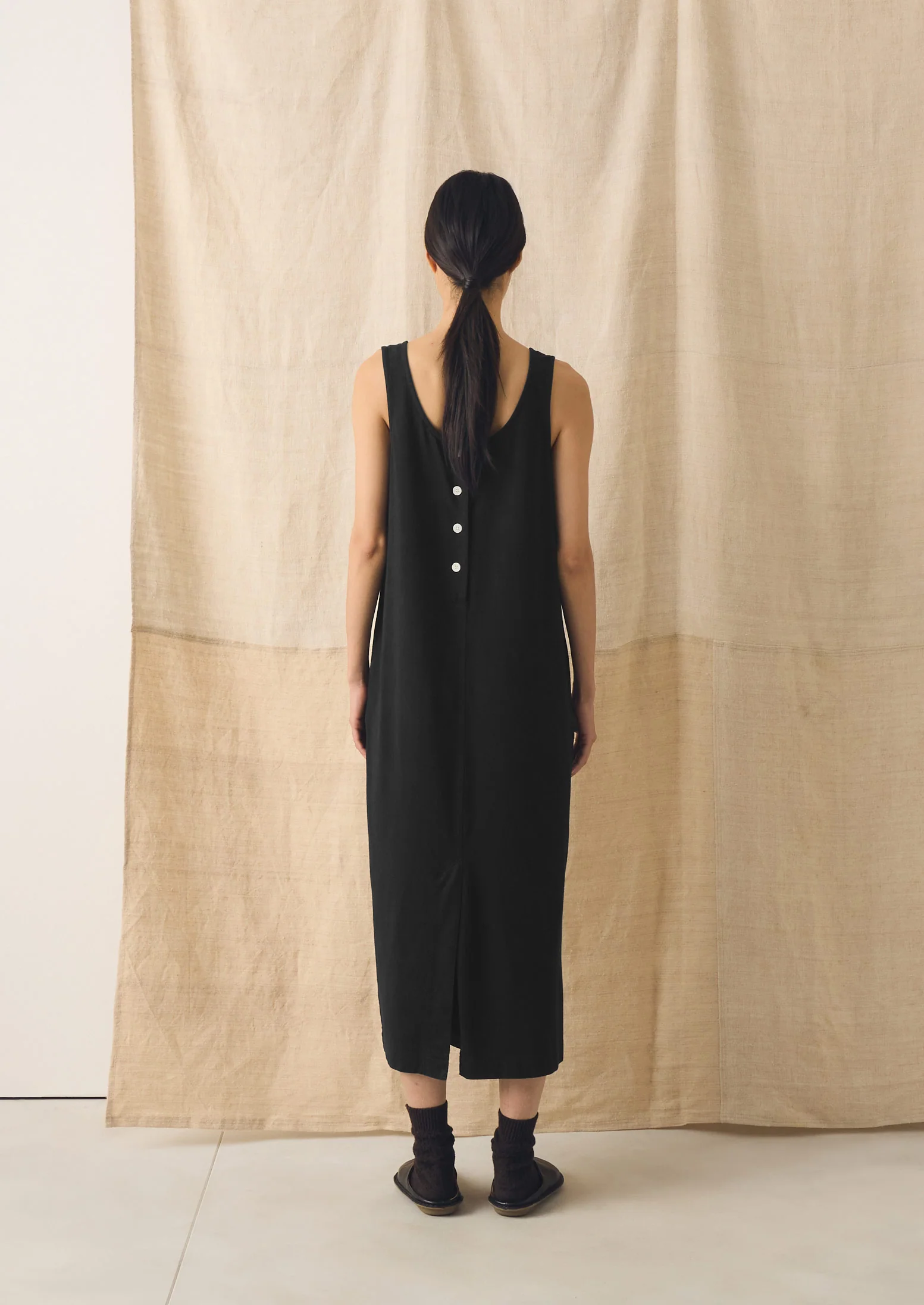 Lydia Jersey Shift Dress | Washed Black - Image 4