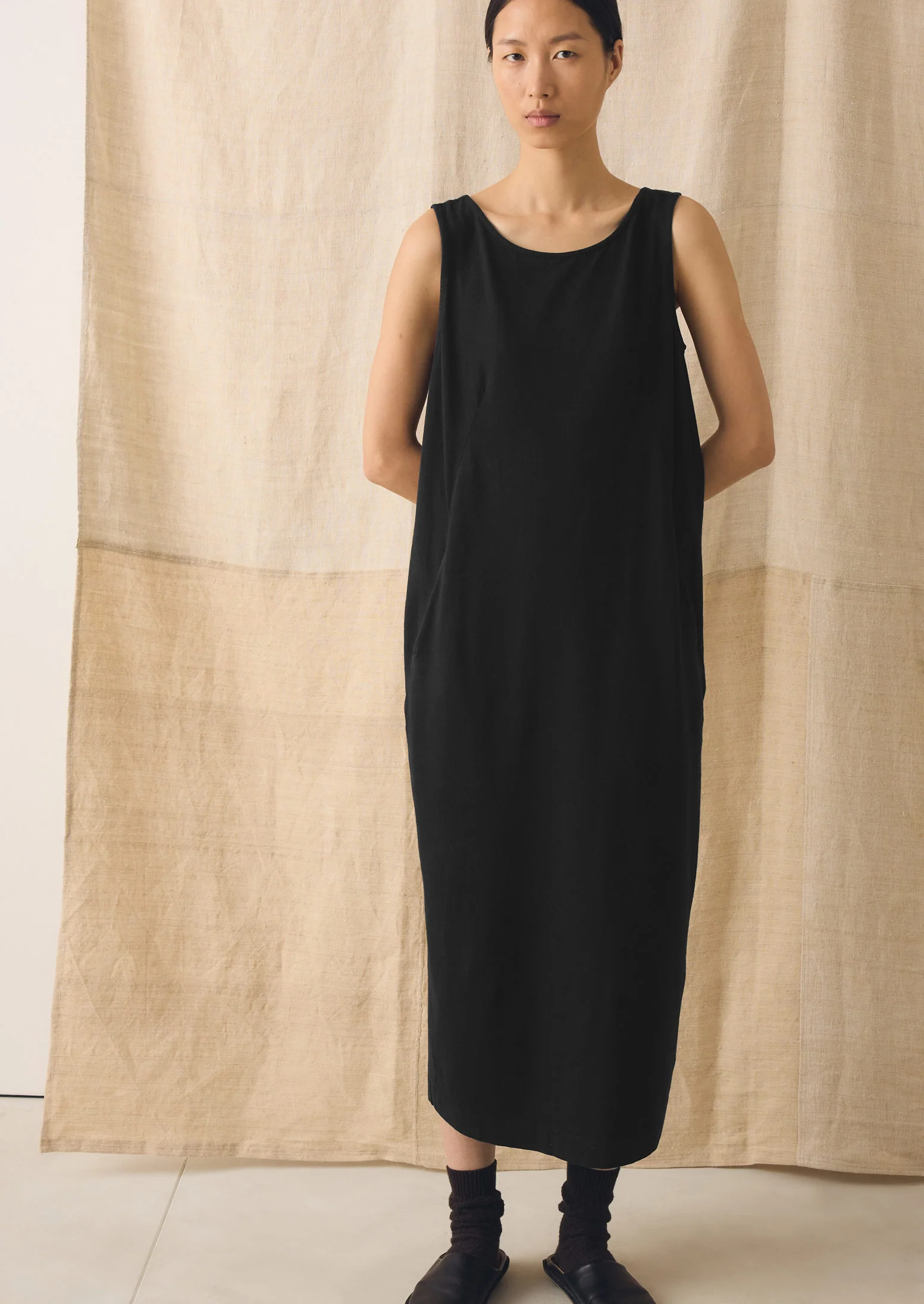 Lydia Jersey Shift Dress | Washed Black - Image 5