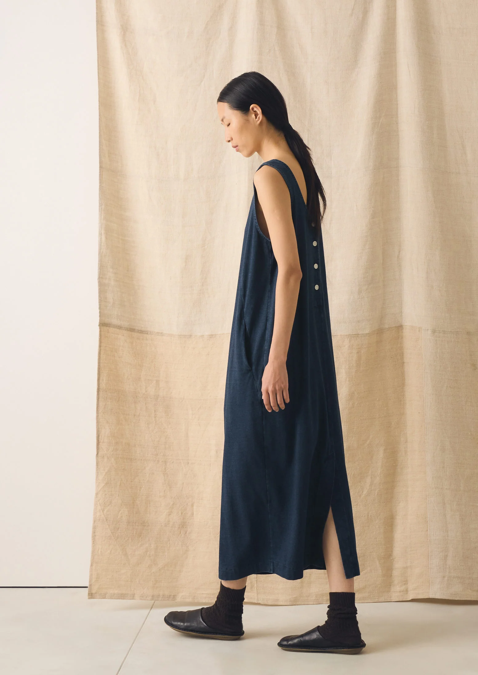 Lydia Jersey Shift Dress | Washed Indigo - Image 2