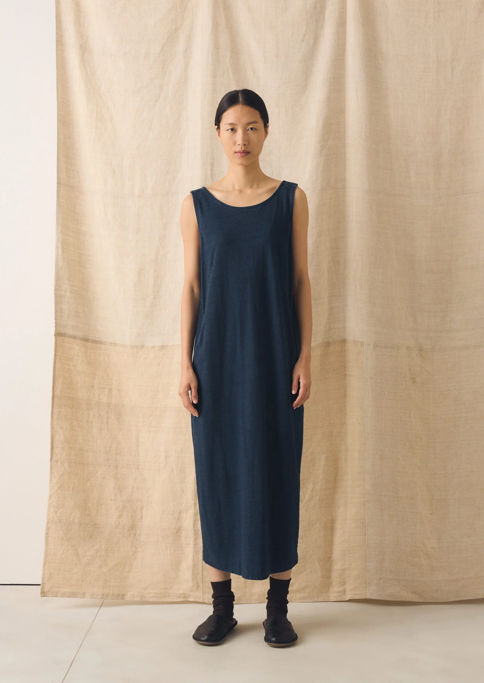 Lydia Jersey Shift Dress | Washed Indigo - Image 3
