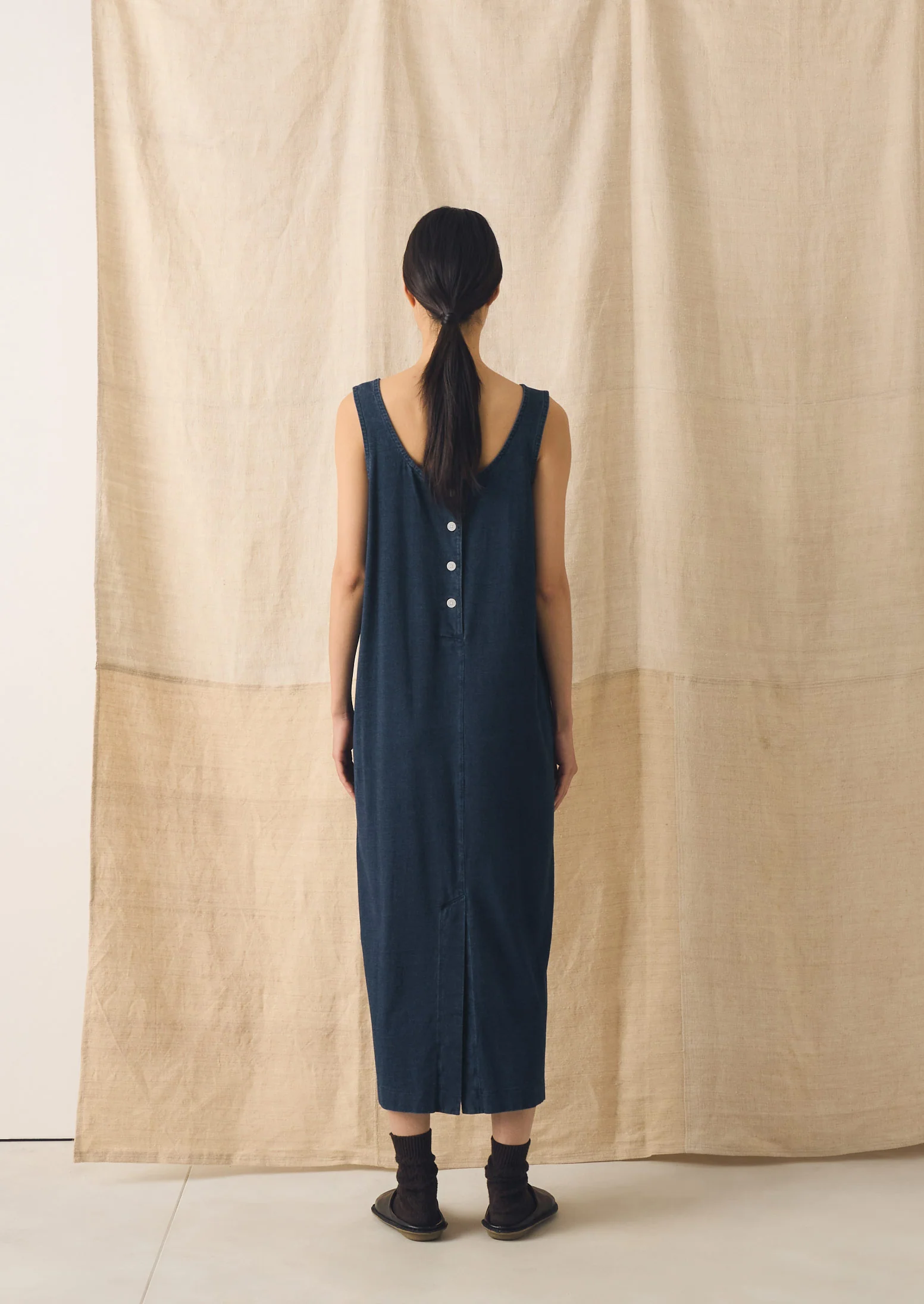 Lydia Jersey Shift Dress | Washed Indigo - Image 4