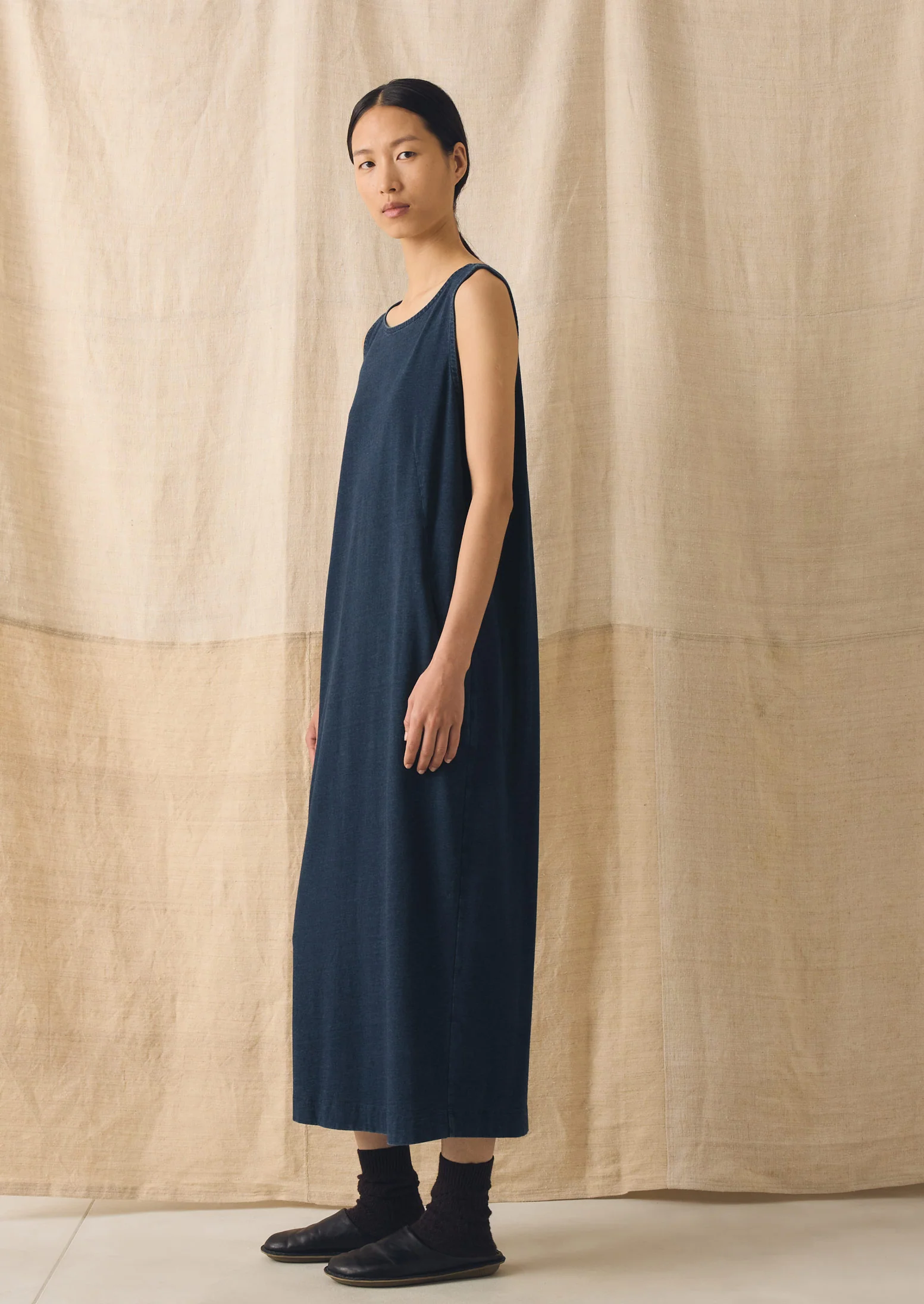 Lydia Jersey Shift Dress | Washed Indigo - Image 6