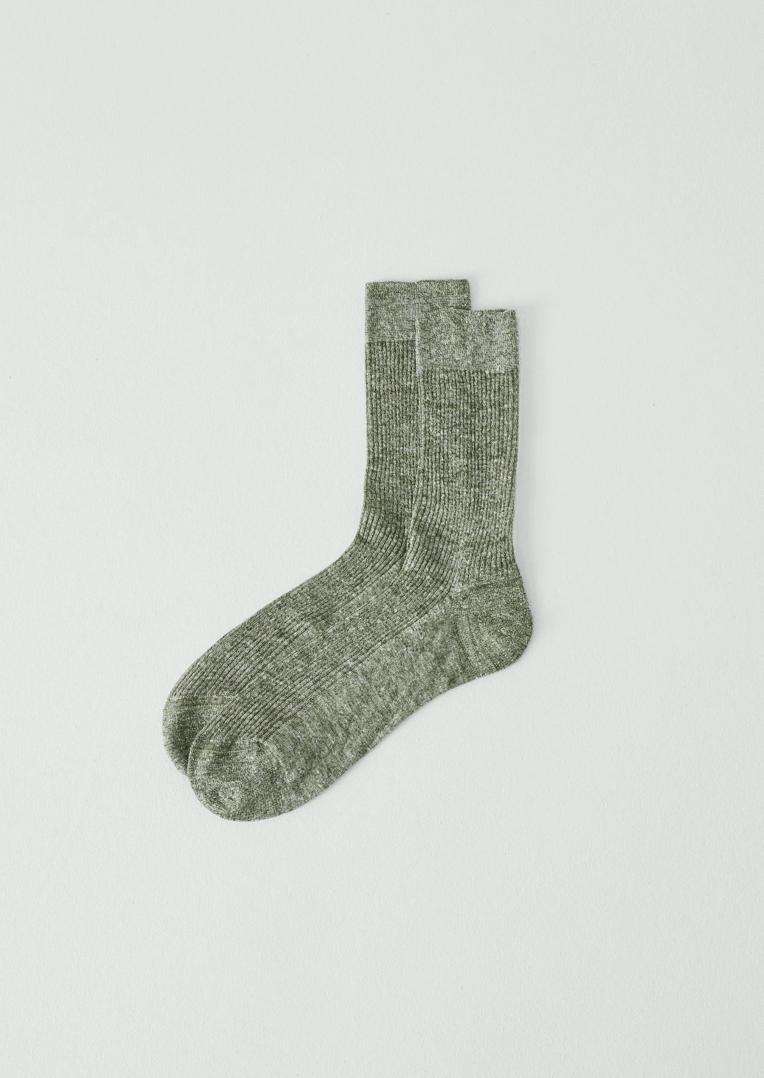 Maria La Rosa Linen Socks | Moss Green