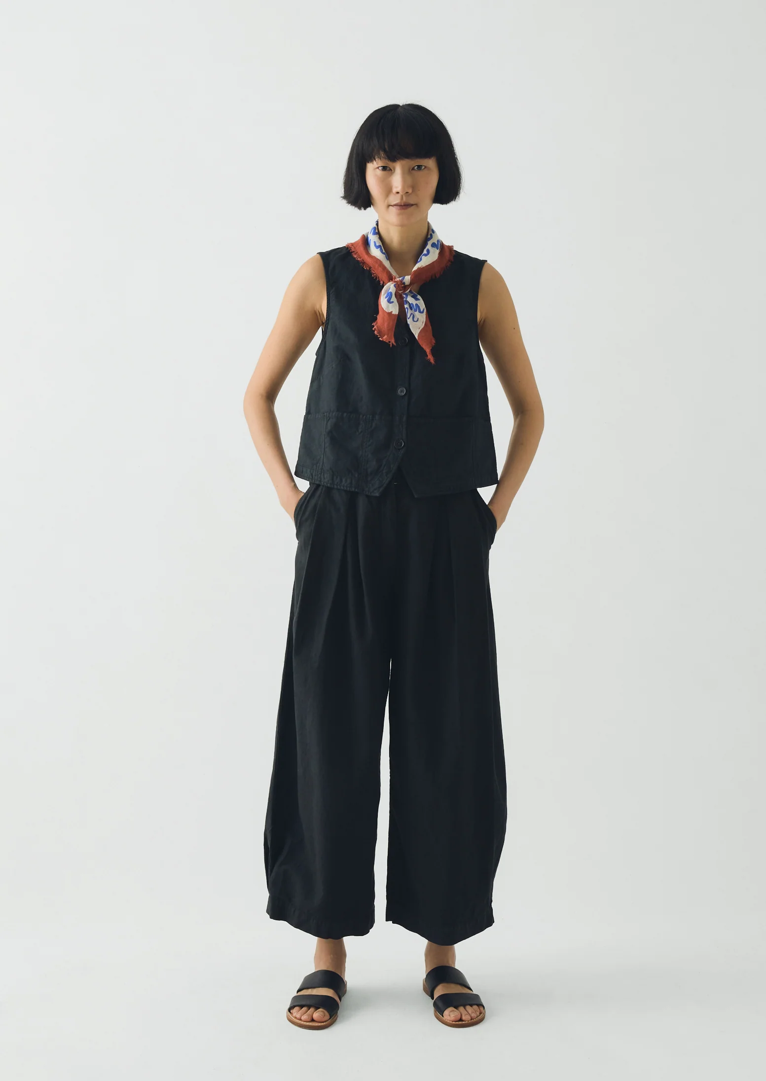 Market Fish Linen Bandana | Ecru - Image 6