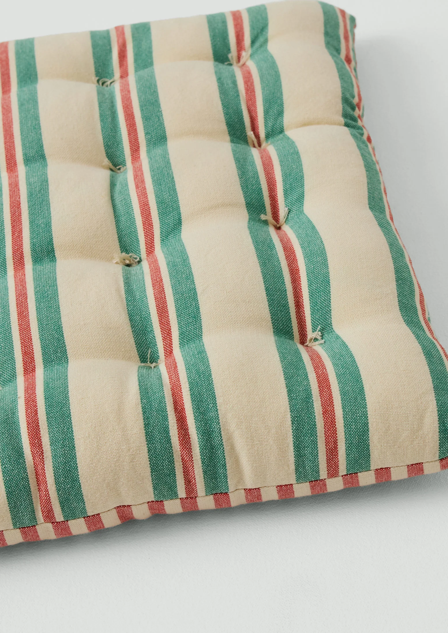Market Stripe Hand Woven Seat Pad | Basil/Poppy - Image 4