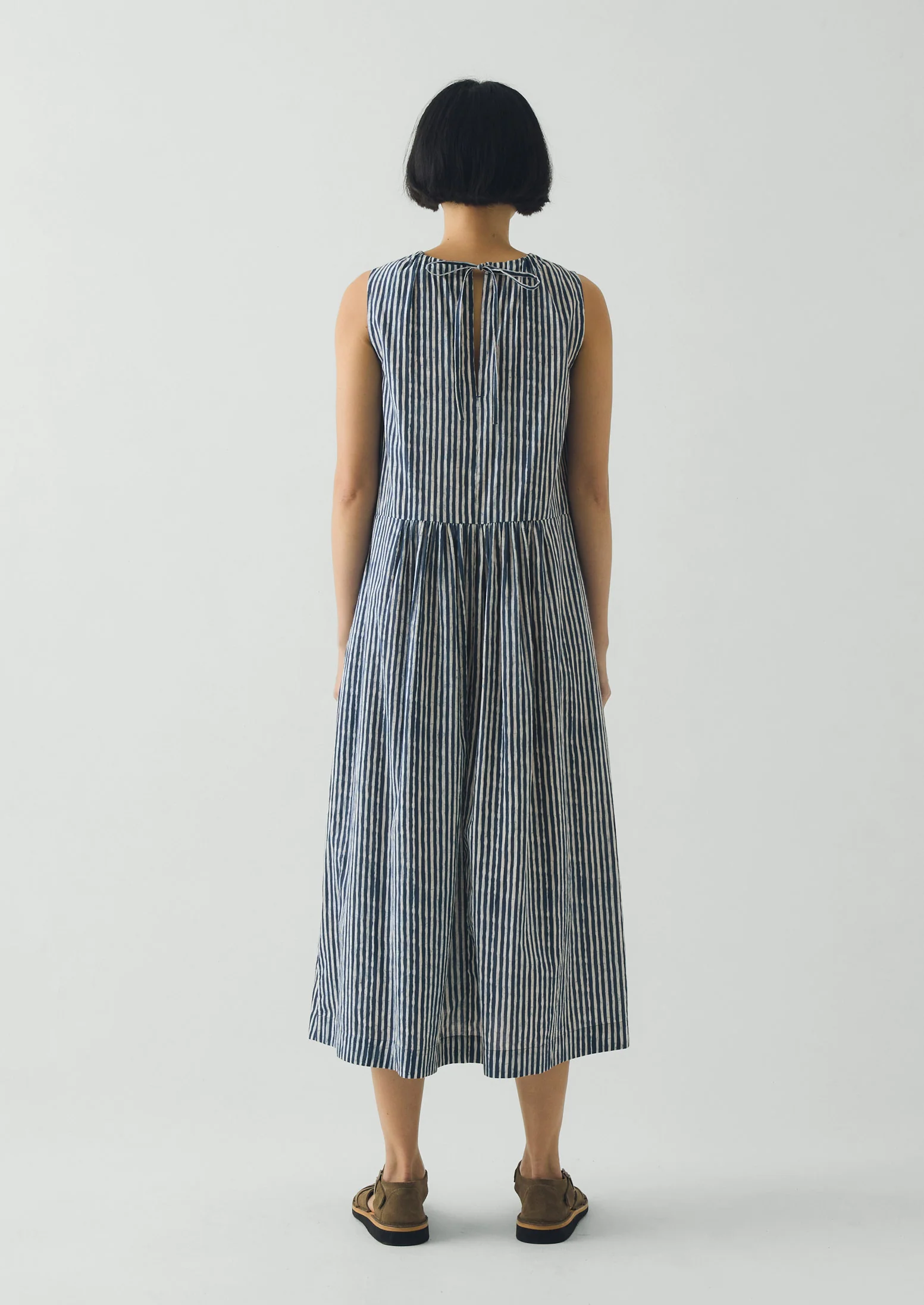 Martha Natural Dye Stripe Cotton Dress | Indigo - Image 4