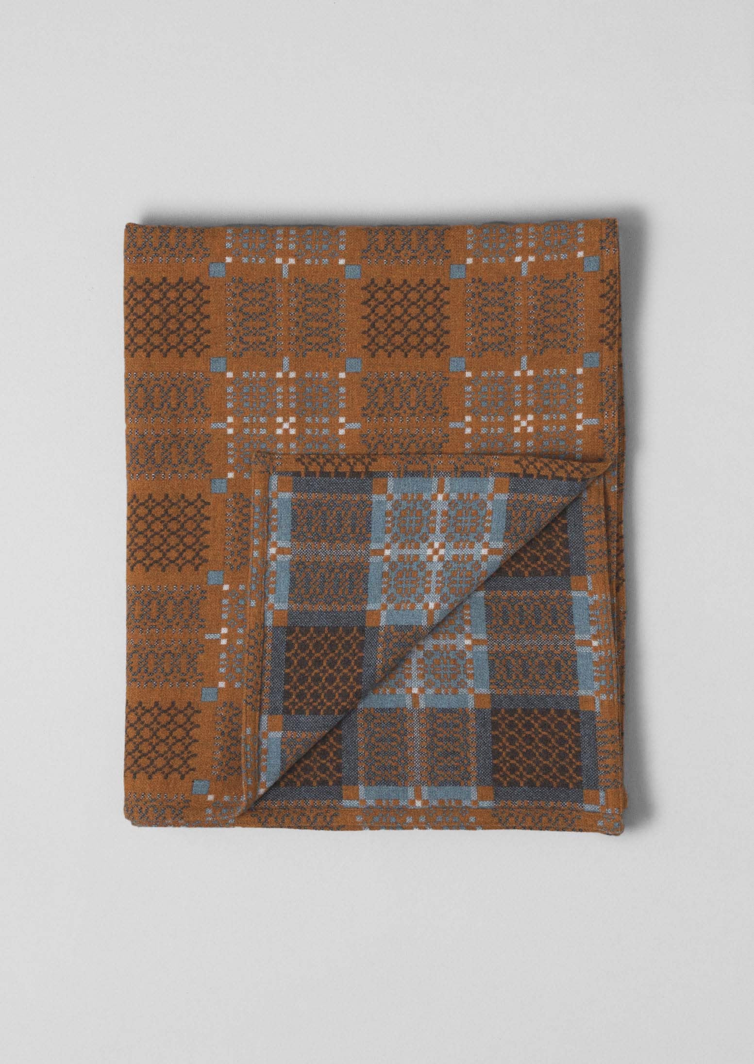 Melin Tregwynt Welsh Blanket | Rust/Topaz - Image 4
