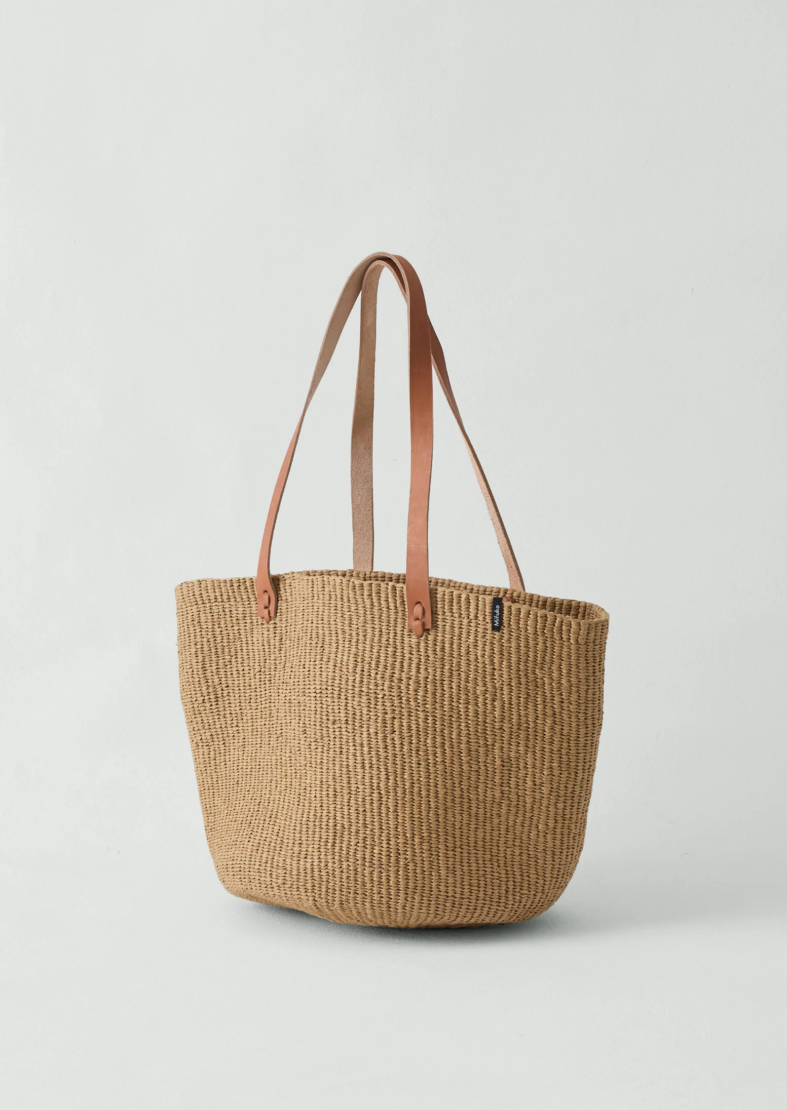 Mifuko Woven Paper Basket Bag | Natural - Image 5