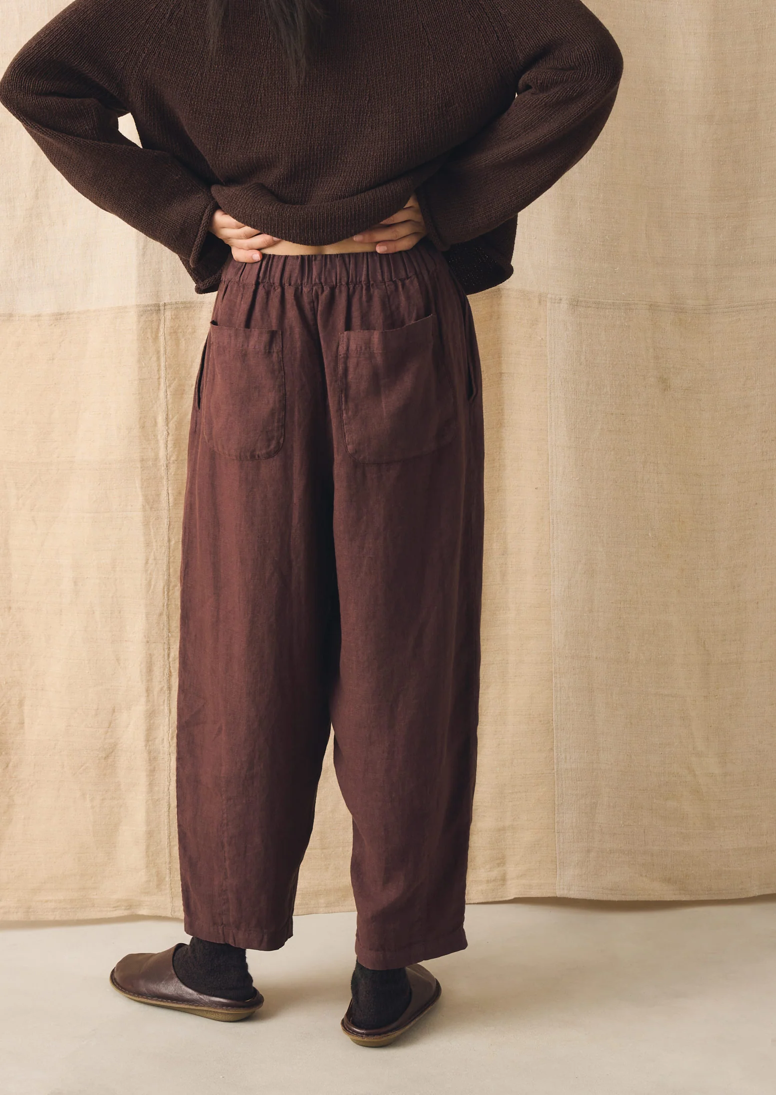 Minako Garment Dyed Linen Trousers | Fig - Image 5