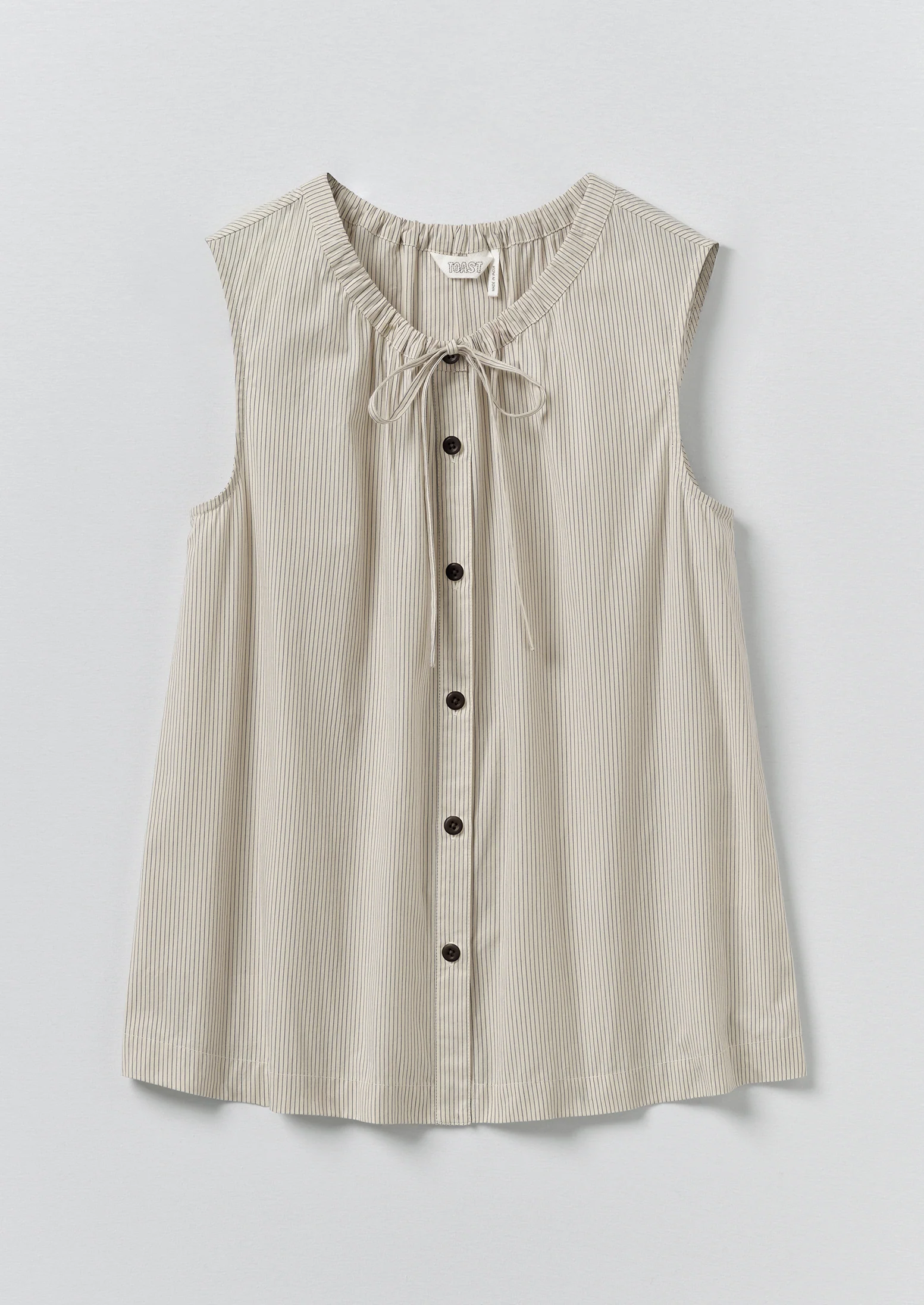 Mini Stripe Cotton Top | Sunwashed Blue