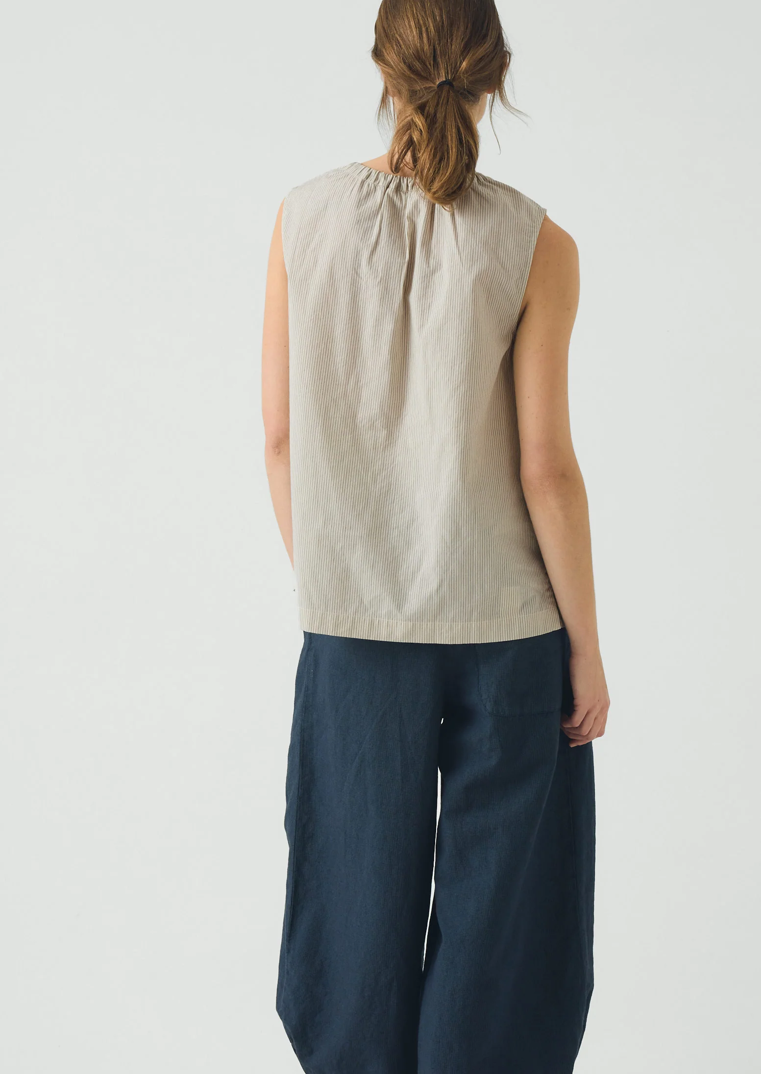 Mini Stripe Cotton Top | Sunwashed Blue - Image 3