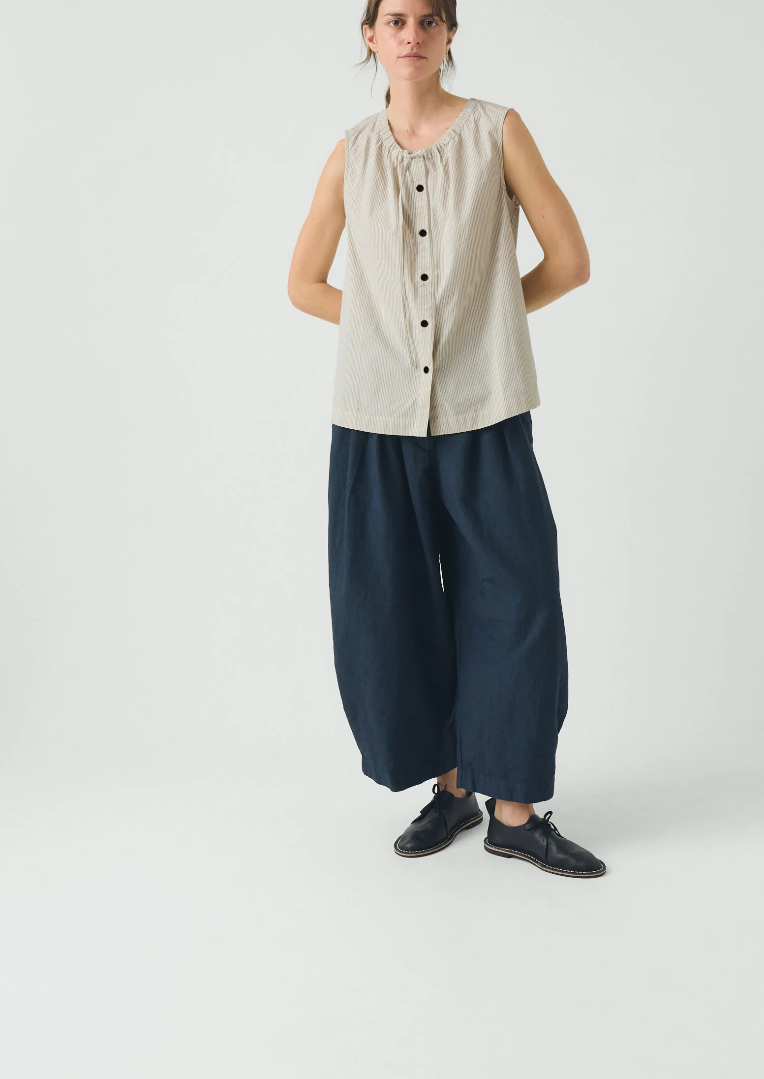 Mini Stripe Cotton Top | Sunwashed Blue - Image 4