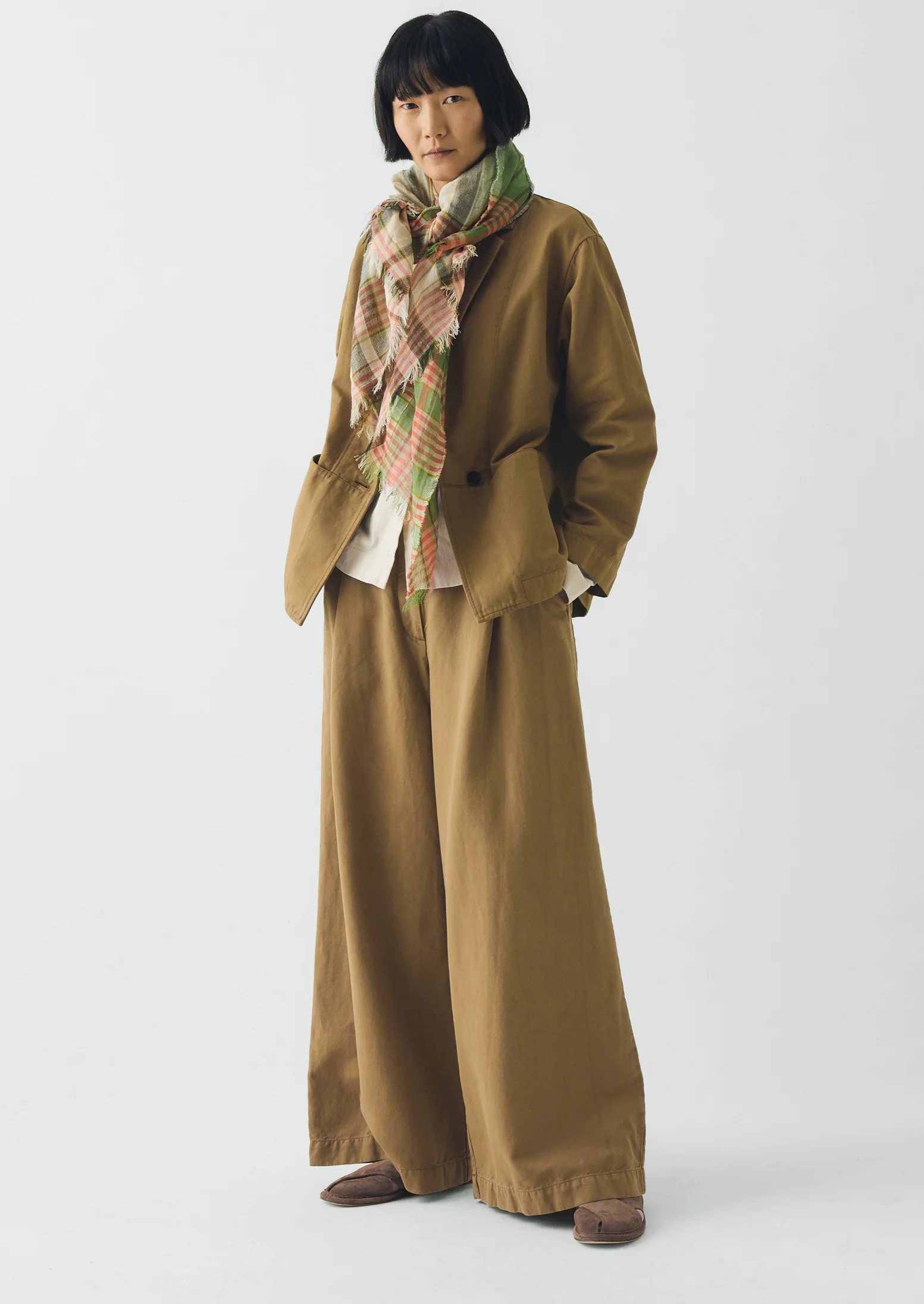 Mixed Stripe Scarf | Avocado Rind/Jade - Image 3