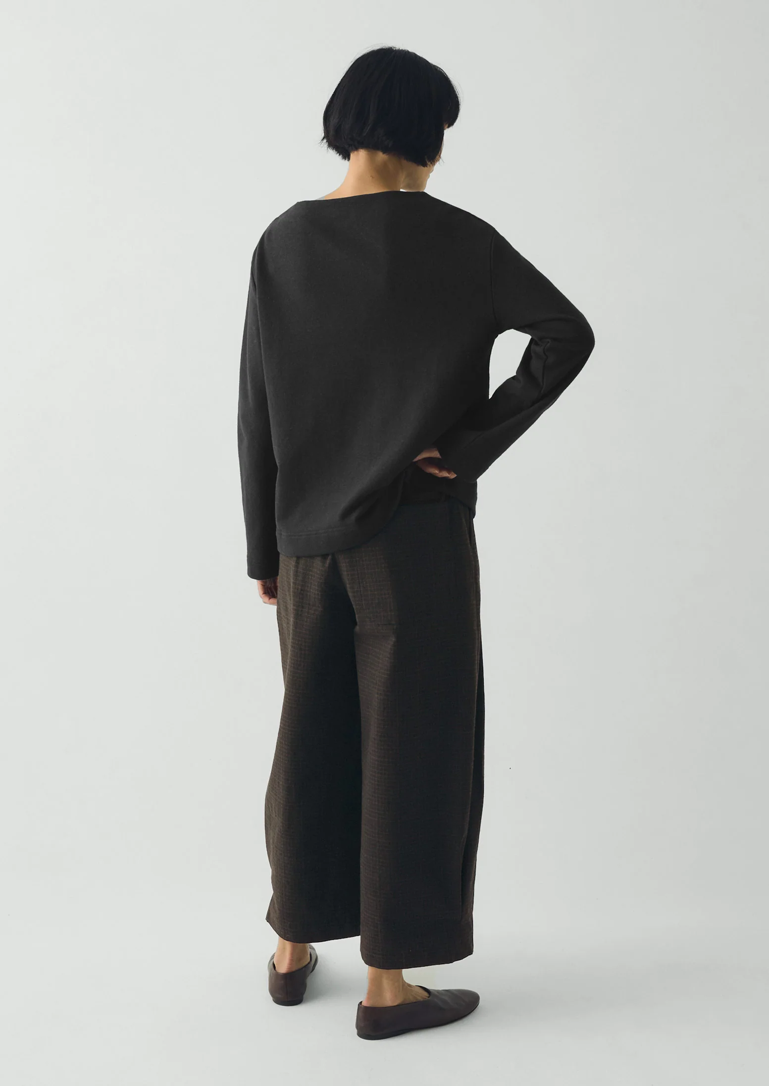 Mock Neck Cotton Hemp Sweater | Dark Charcoal - Image 4