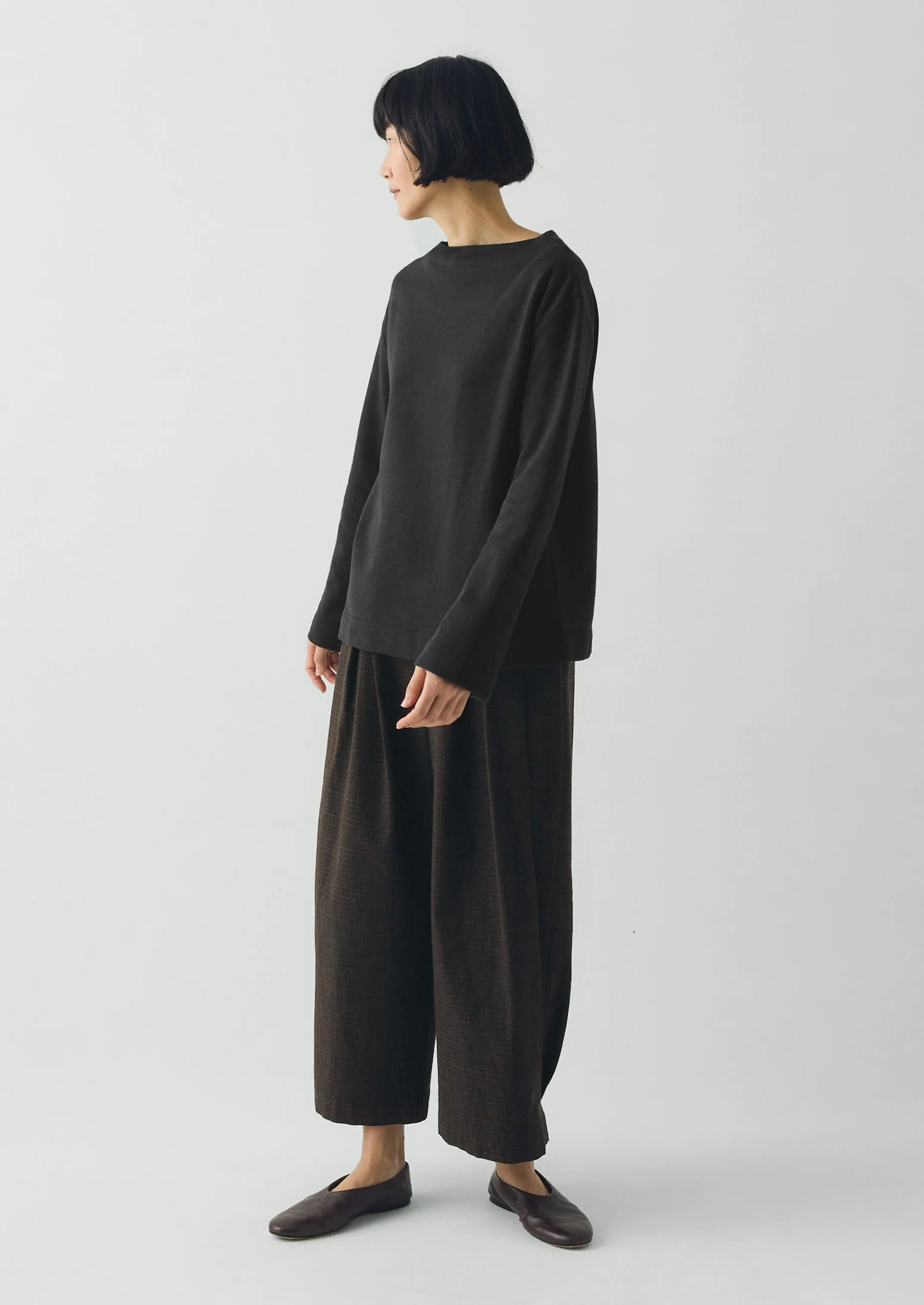Mock Neck Cotton Hemp Sweater | Dark Charcoal - Image 5
