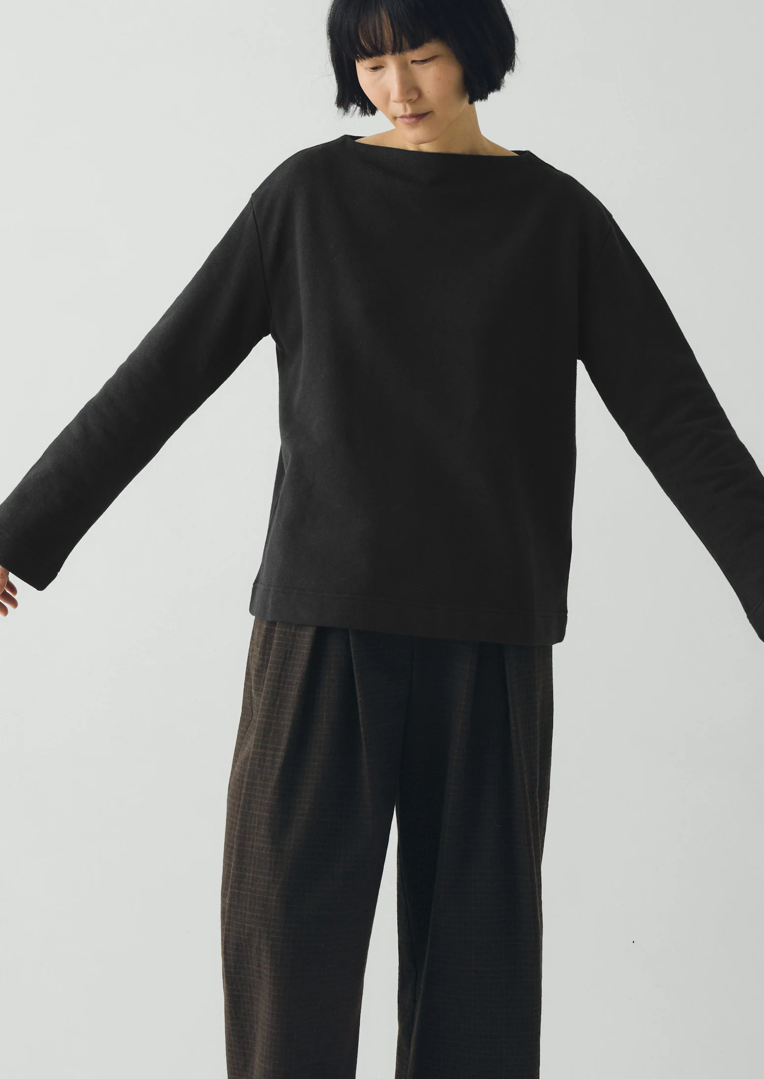Mock Neck Cotton Hemp Sweater | Dark Charcoal - Image 6