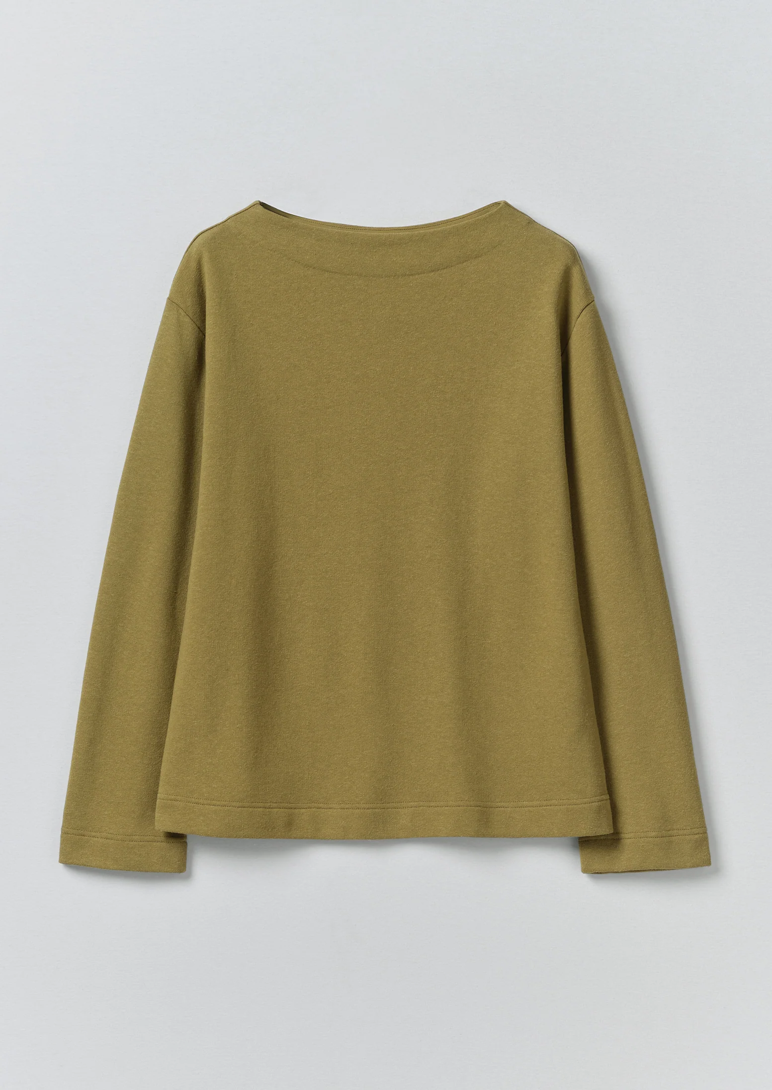 Mock Neck Cotton Hemp Sweater | Warm Olive