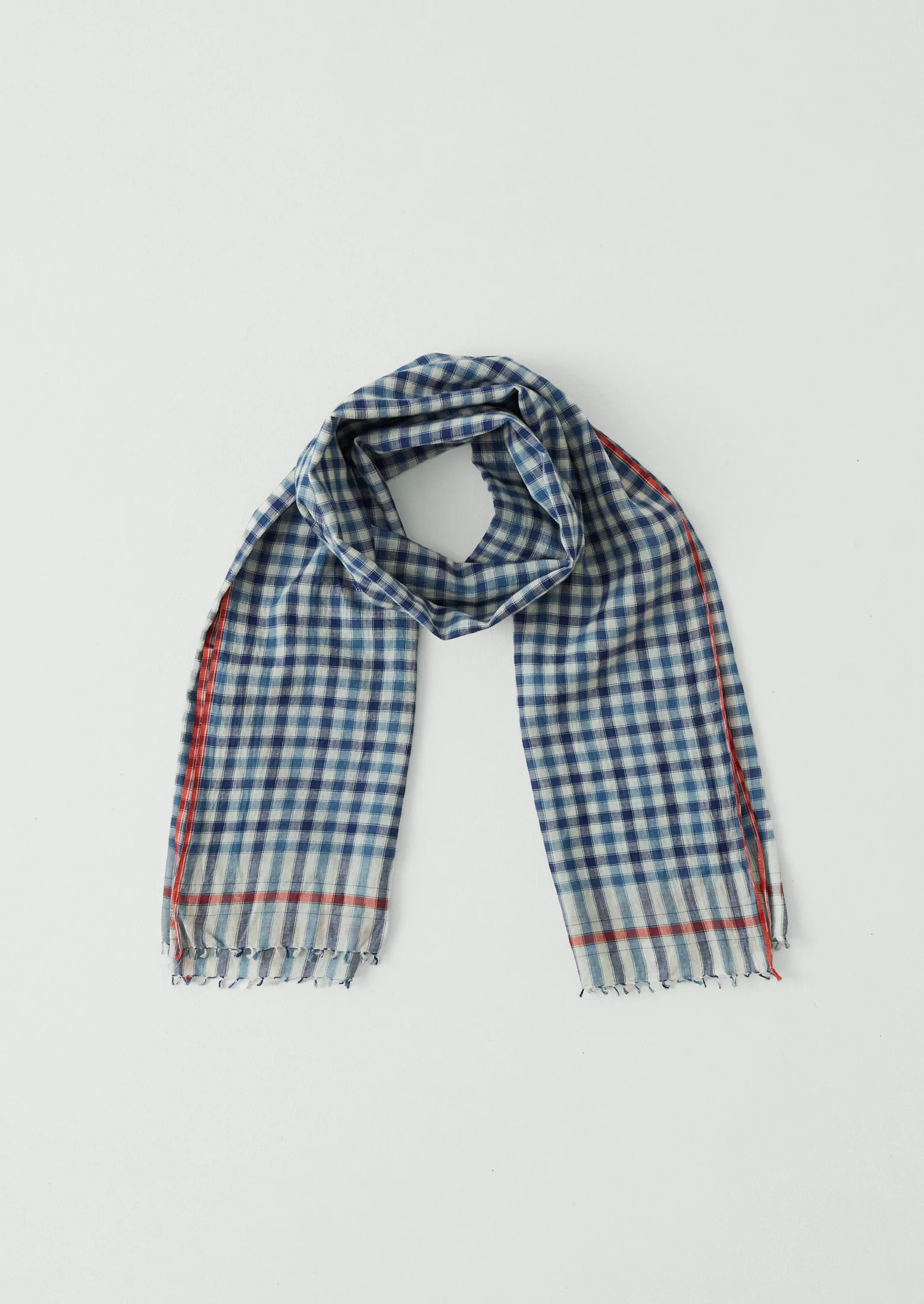 Moismont Cotton Gingham Scarf | Indigo