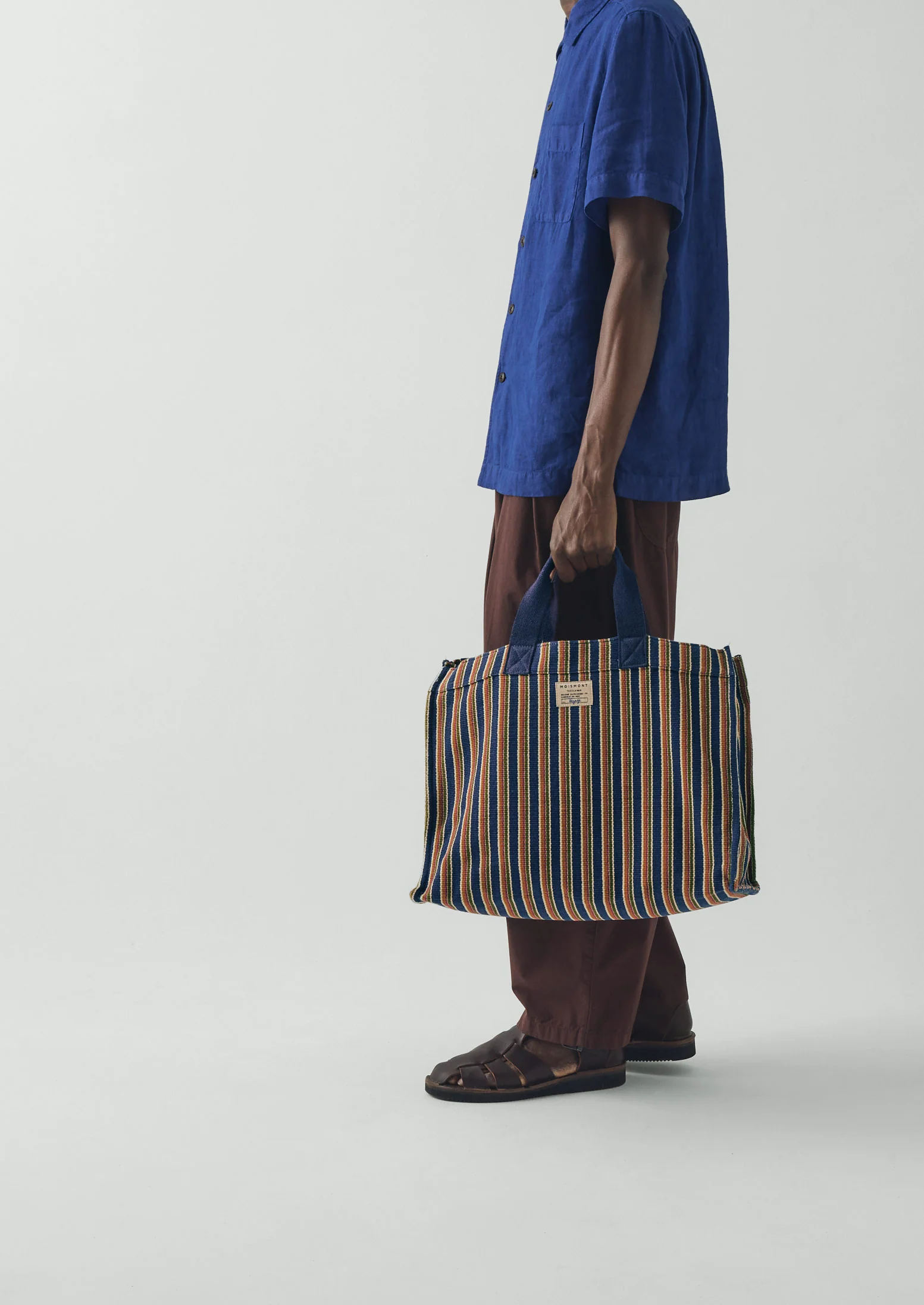 Moismont Stripe Cotton Bag | Blue Multi - Image 4