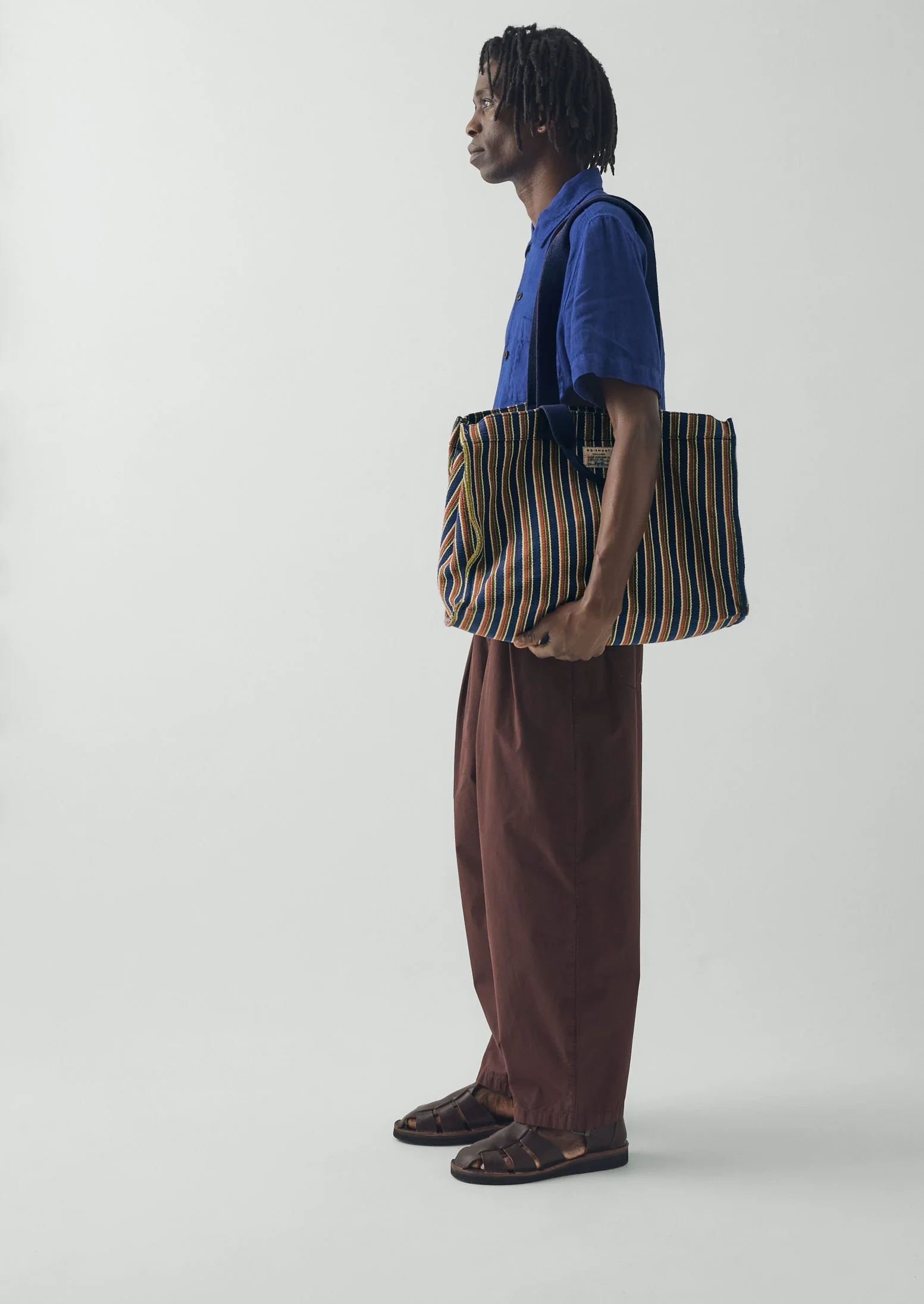 Moismont Stripe Cotton Bag | Blue Multi - Image 5