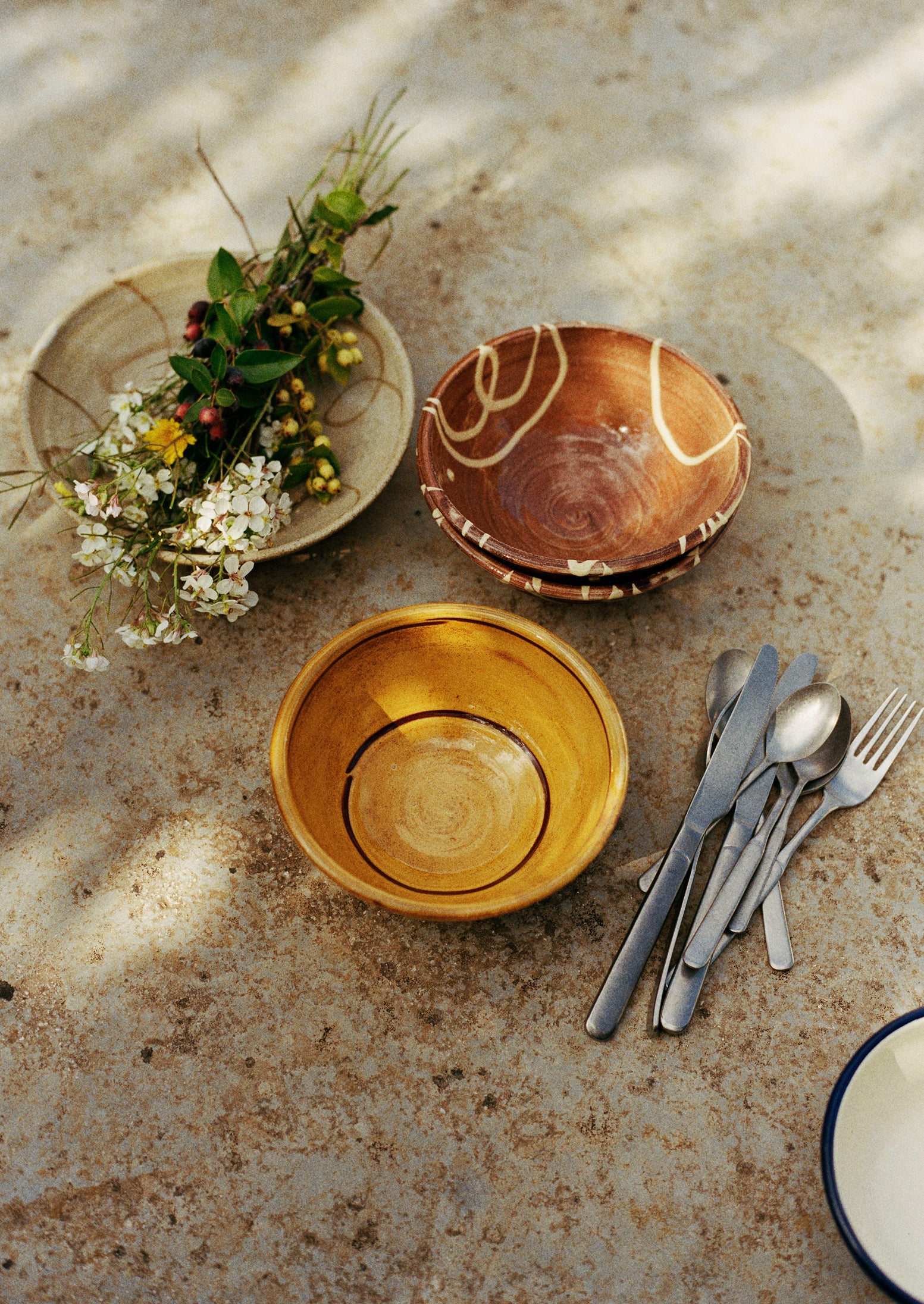 Mollie Milton Slipware Bowl | Terracotta/Cream - Image 4