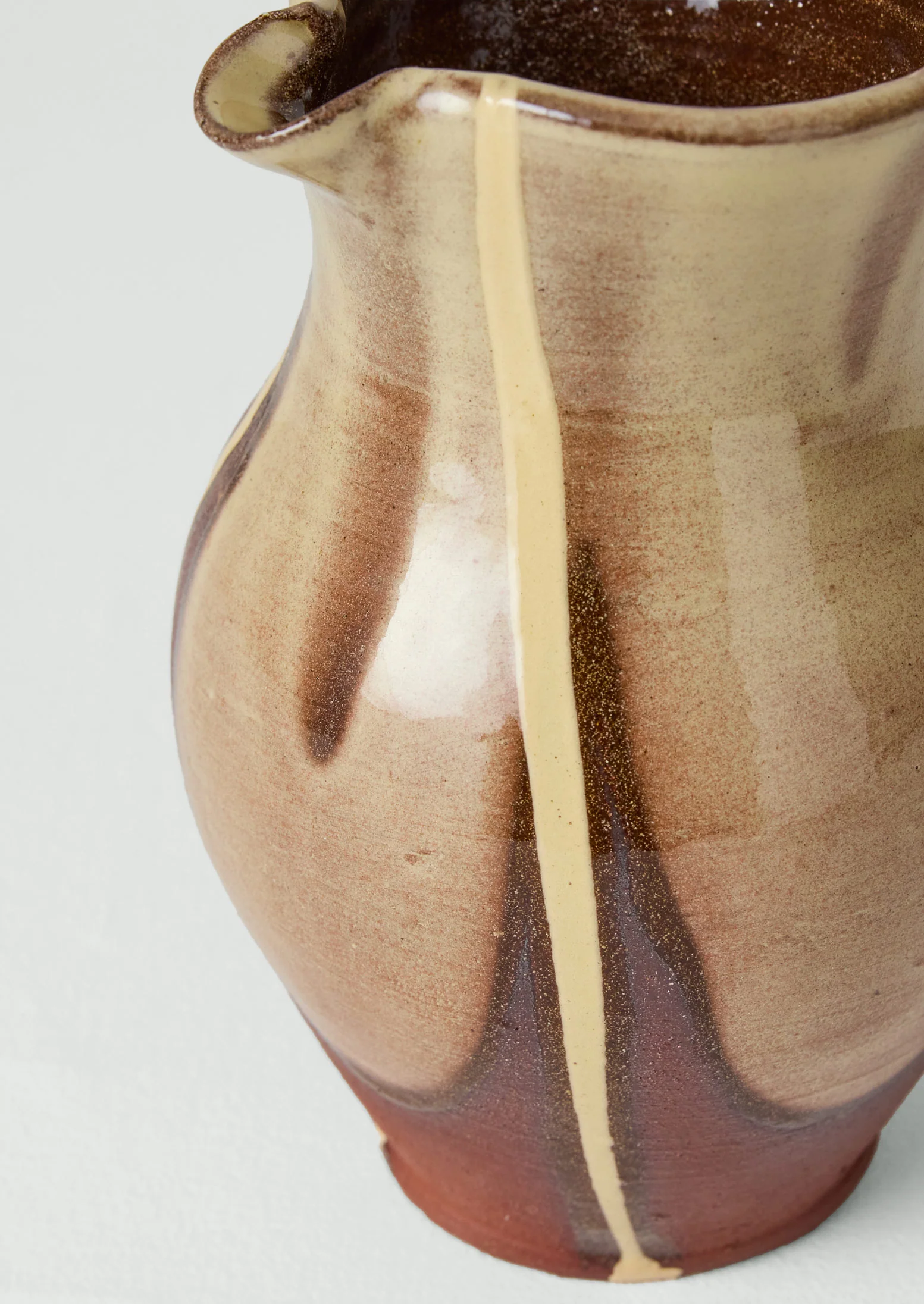 Mollie Milton Slipware Jug | Terracotta/Cream - Image 3
