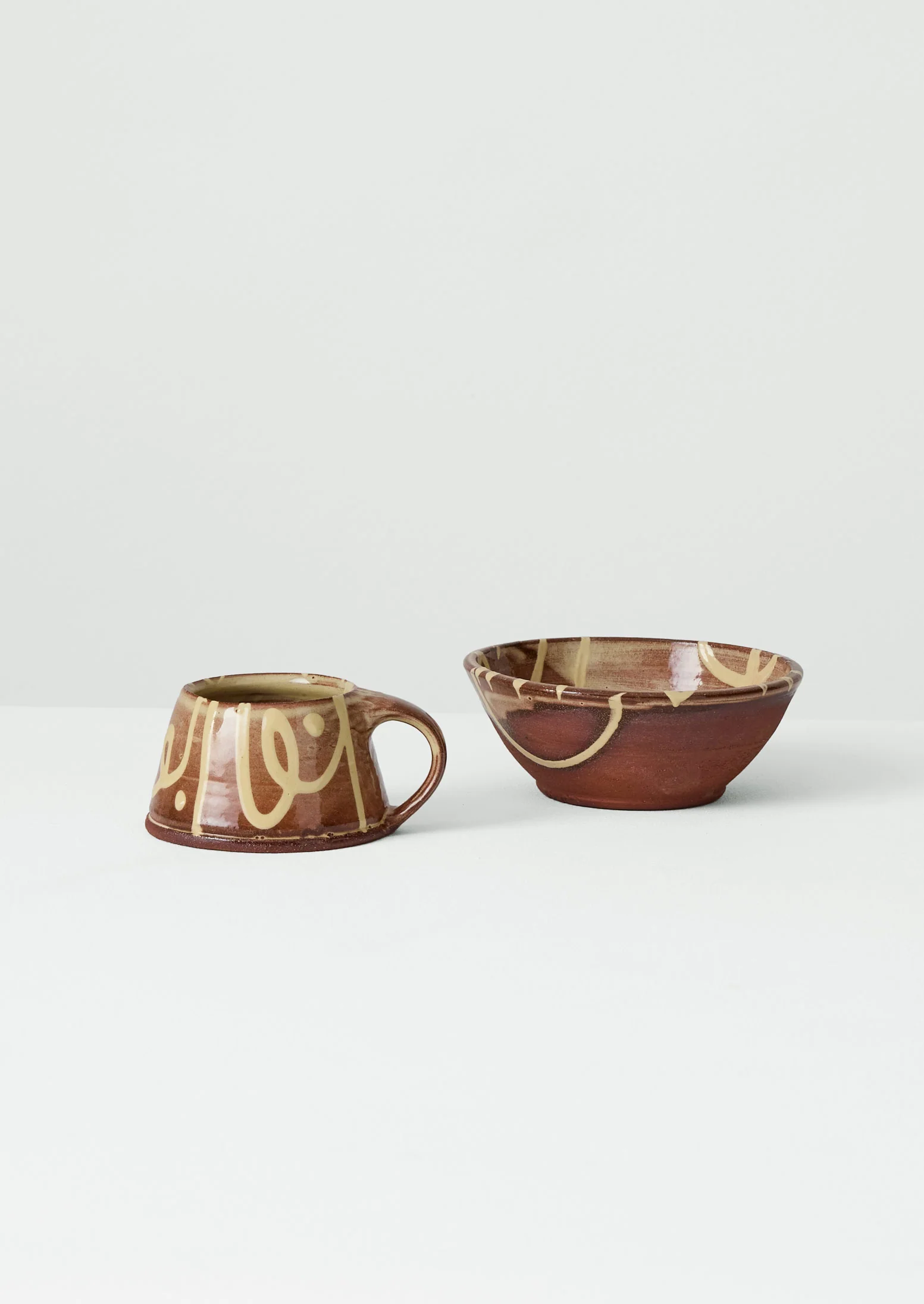 Mollie Milton Slipware Mug | Terracotta/Cream - Image 3