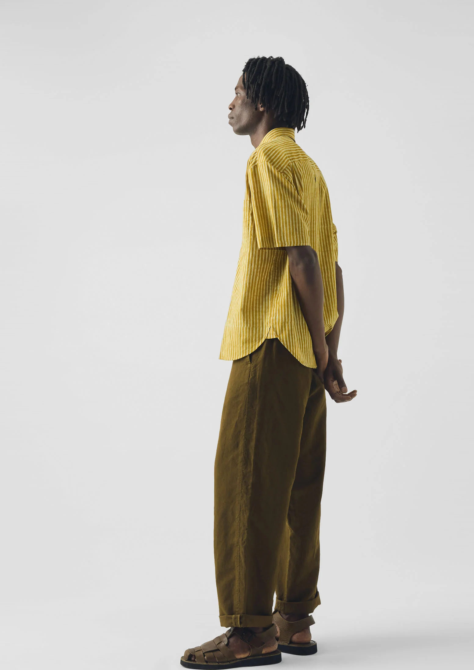 Natural Dye Stripe Cotton Shirt | Turmeric - Image 3
