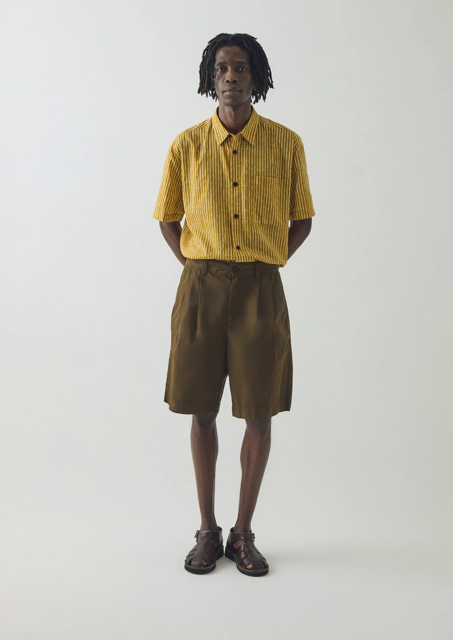 Natural Dye Stripe Cotton Shirt | Turmeric - Image 5