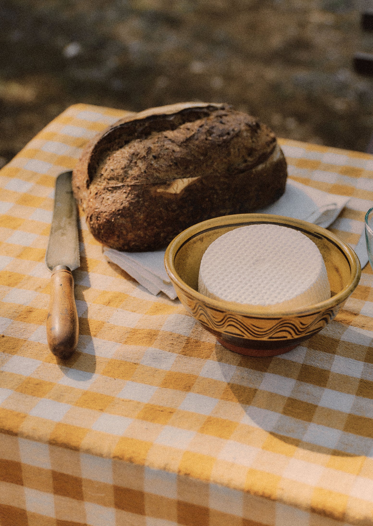 Orchard Check Linen Cotton Tablecloth | Mist/Cider - Image 4