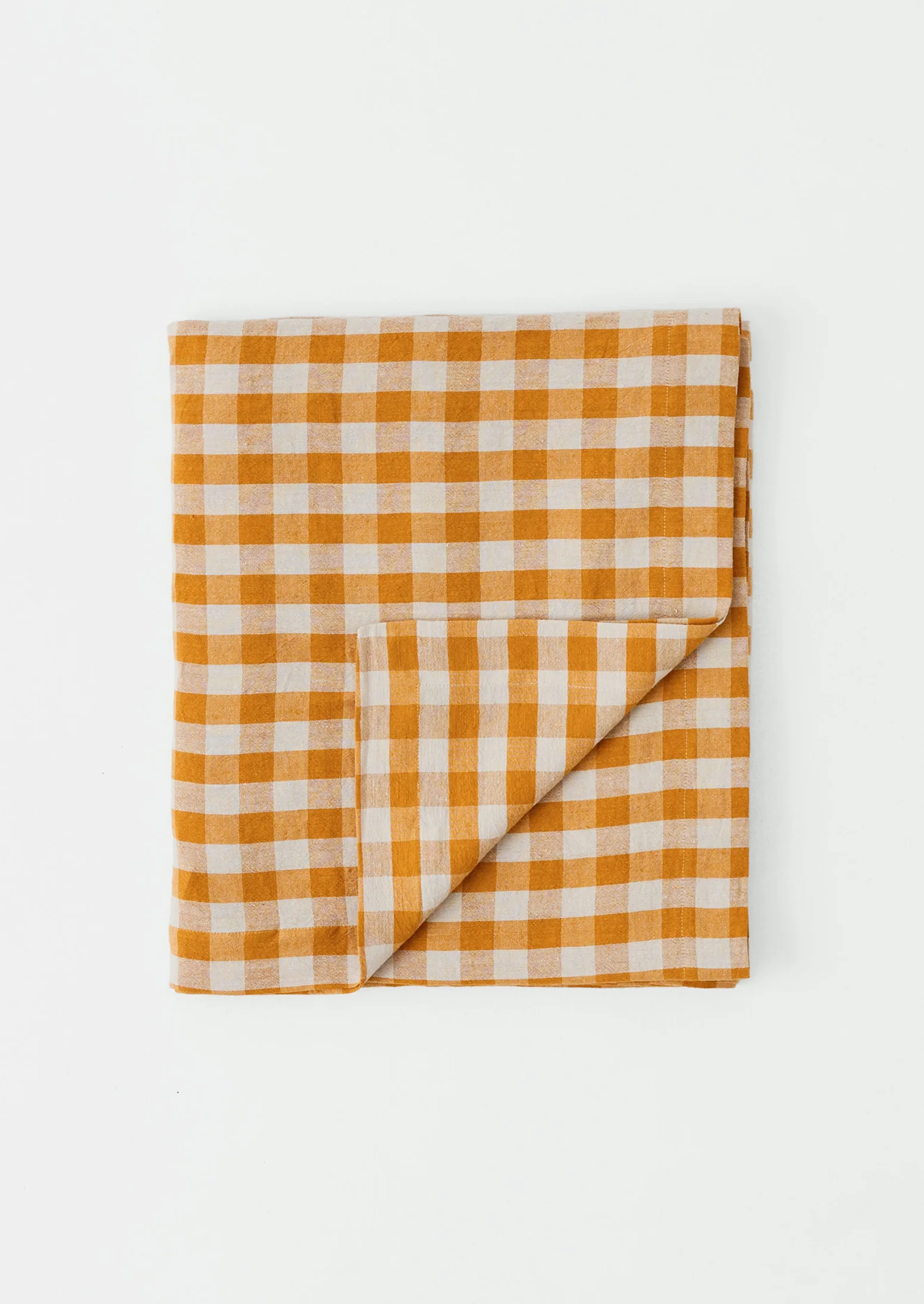 Orchard Check Linen Cotton Tablecloth | Mist/Cider - Image 5