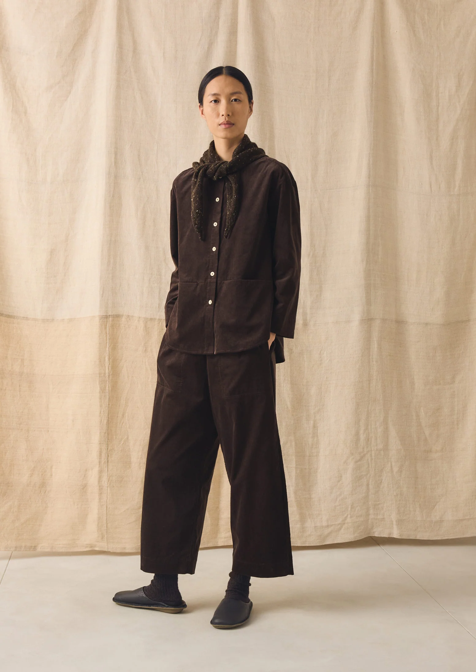 Organic Cotton Cord Shirt | Bitter Chocolate - Image 3