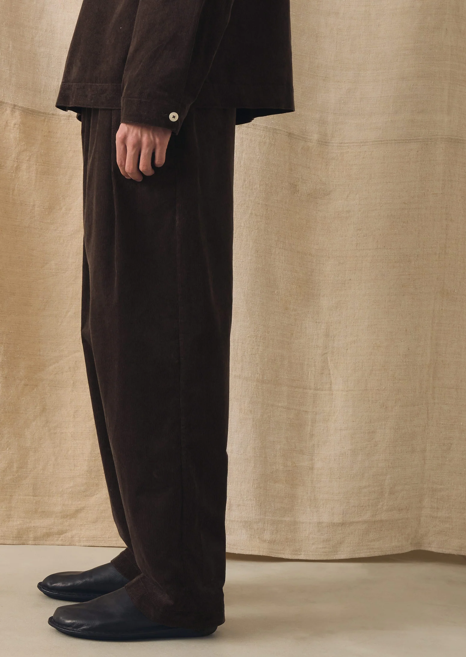 Organic Cord Lounge Trousers | Bitter Chocolate - Image 3