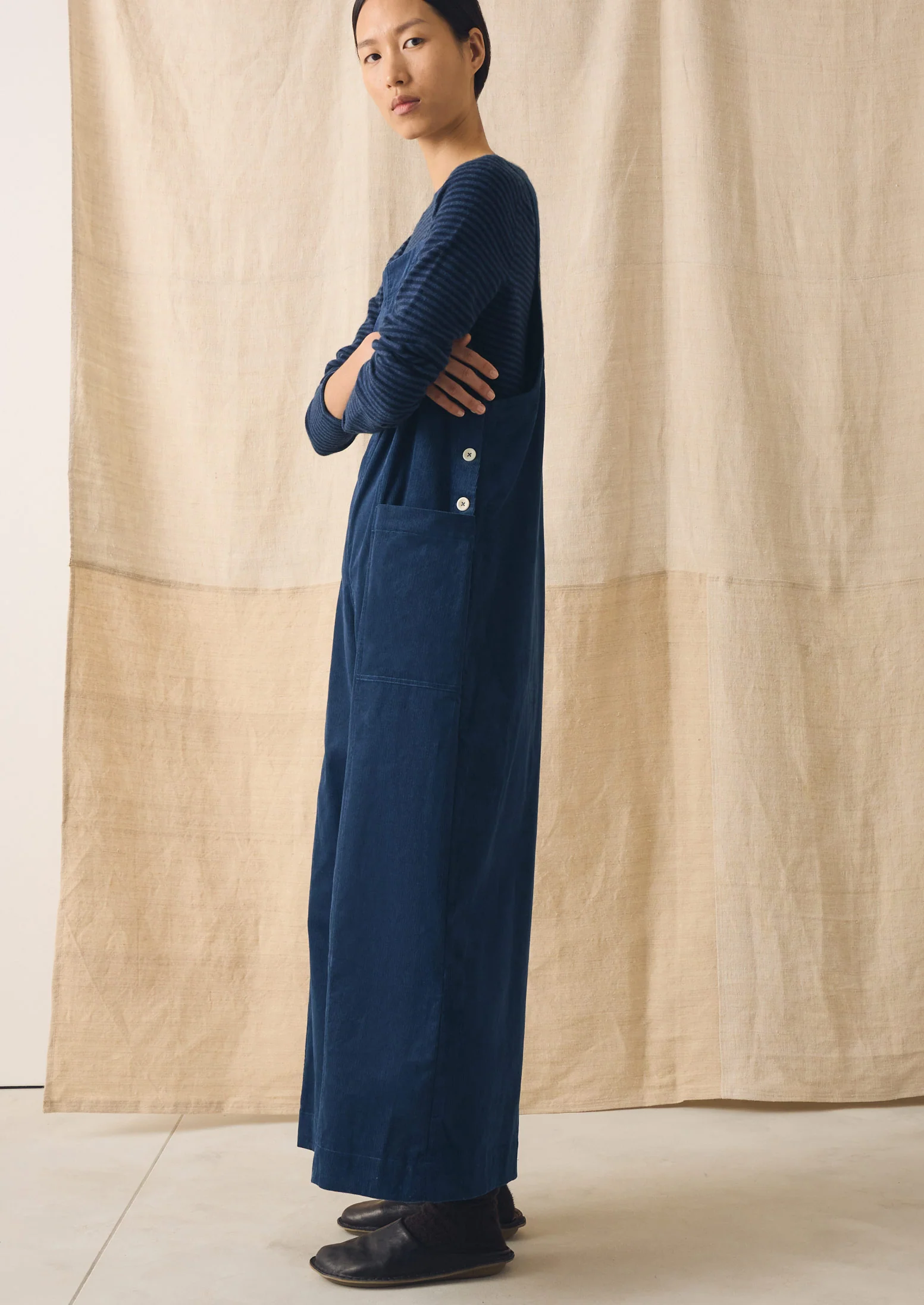 Organic Cord Pocket Jumpsuit | Denim Blue - Image 3