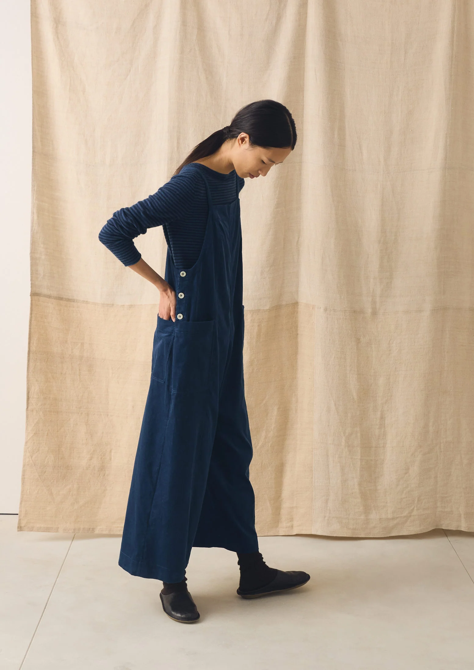Organic Cord Pocket Jumpsuit | Denim Blue - Image 5