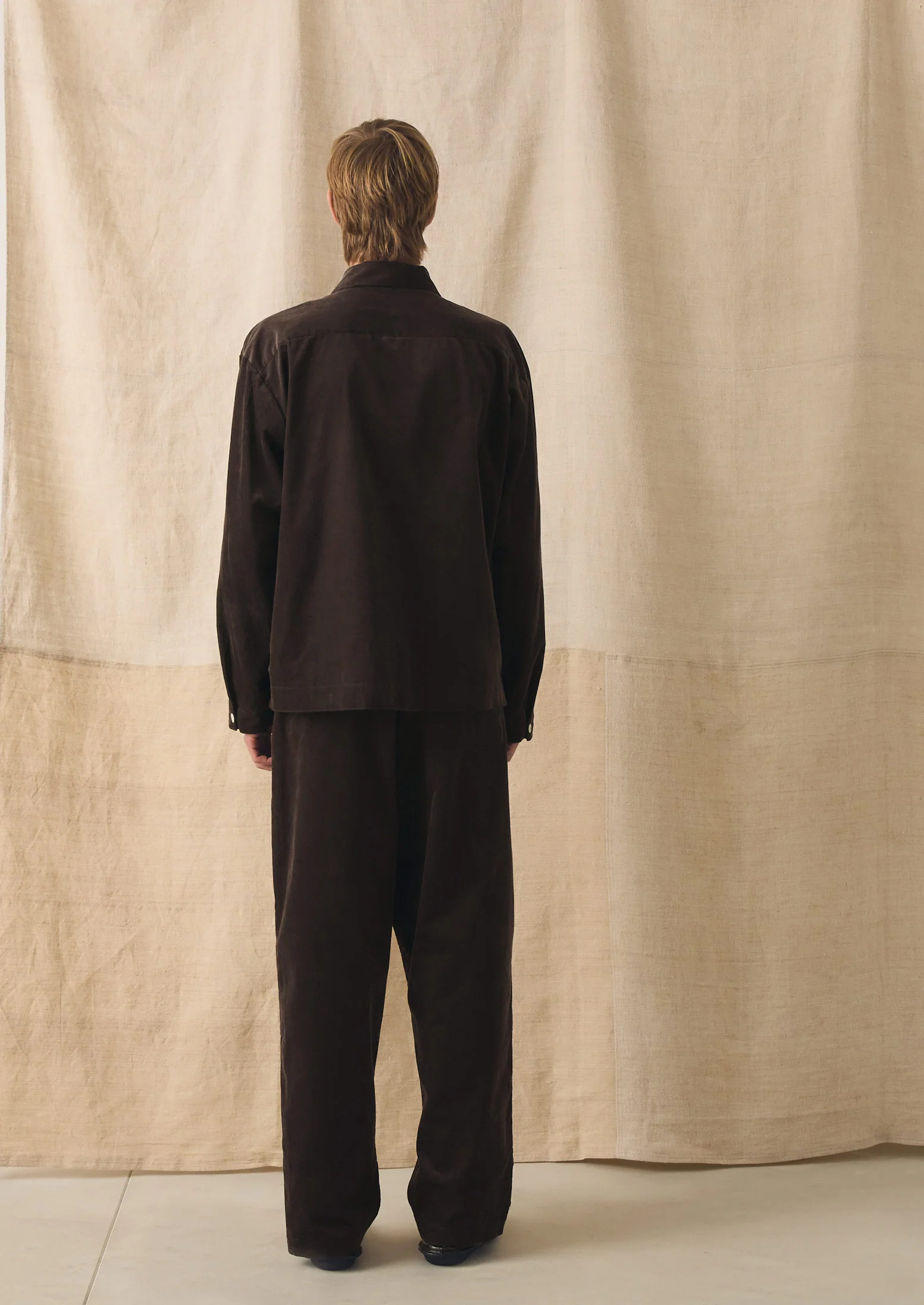 Organic Cord Smock Popover Shirt | Bitter Chocolate - Image 5
