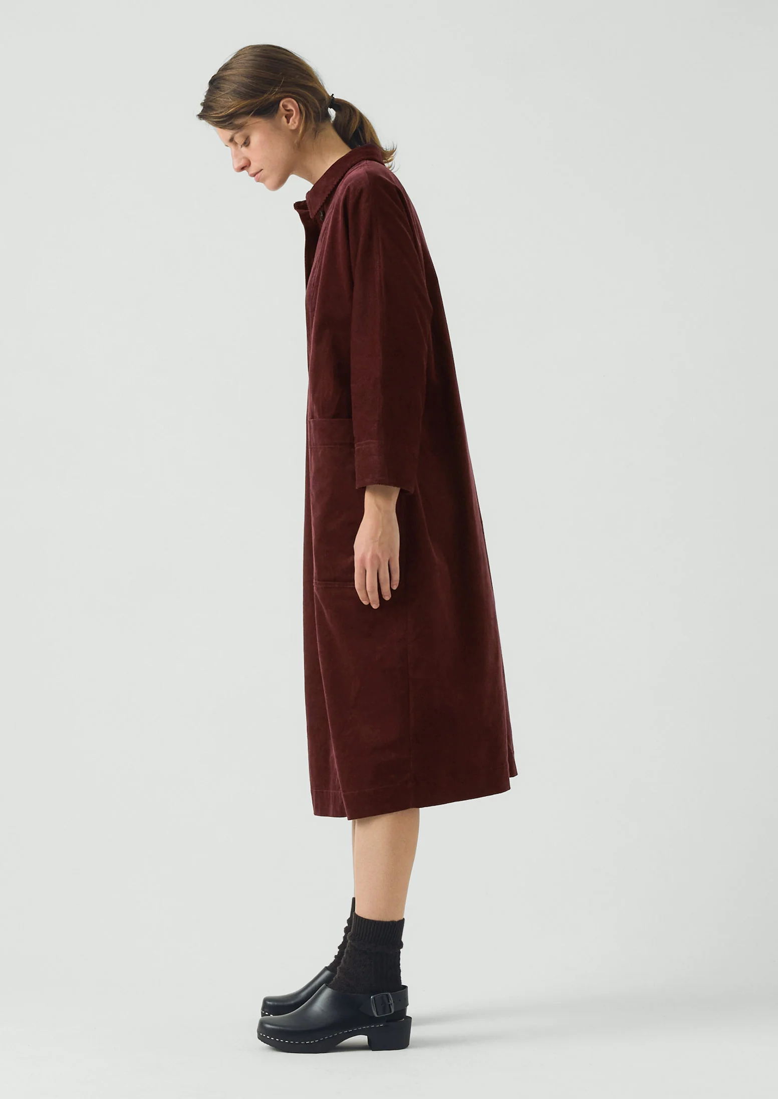 Organic Cord Tunic Dress | Beetroot - Image 3
