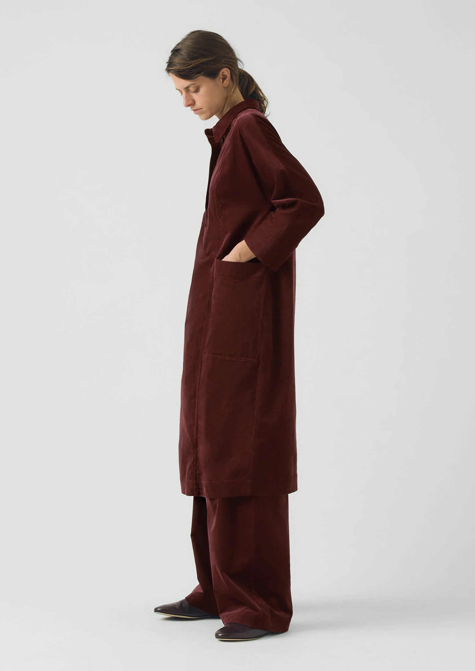 Organic Cord Tunic Dress | Beetroot - Image 6