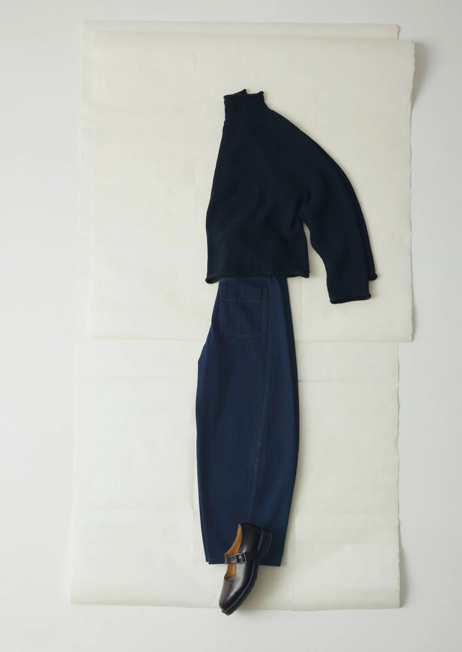 Organic Cotton Linen Easy Sweater | Dark Navy - Image 6