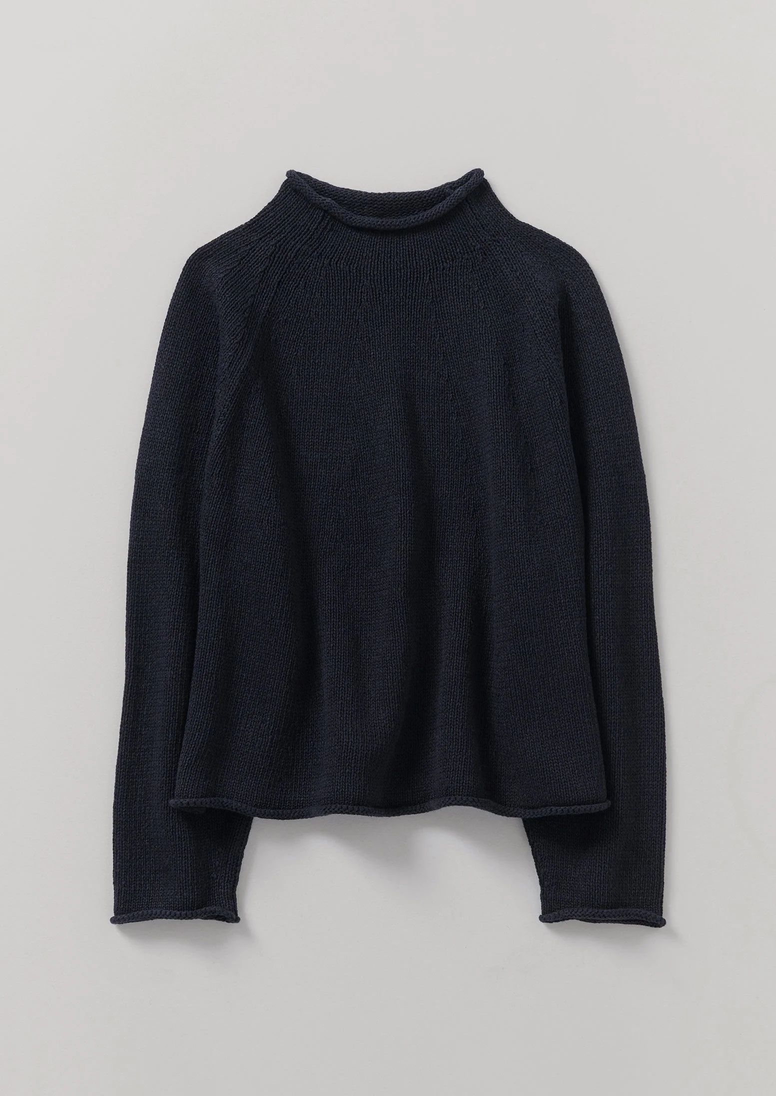 Organic Cotton Linen Easy Sweater | Dark Navy - Image 8