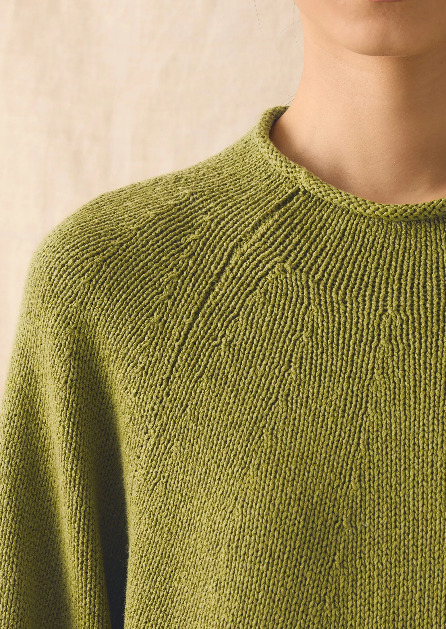 Organic Cotton Linen Easy Sweater | Olivine - Image 6