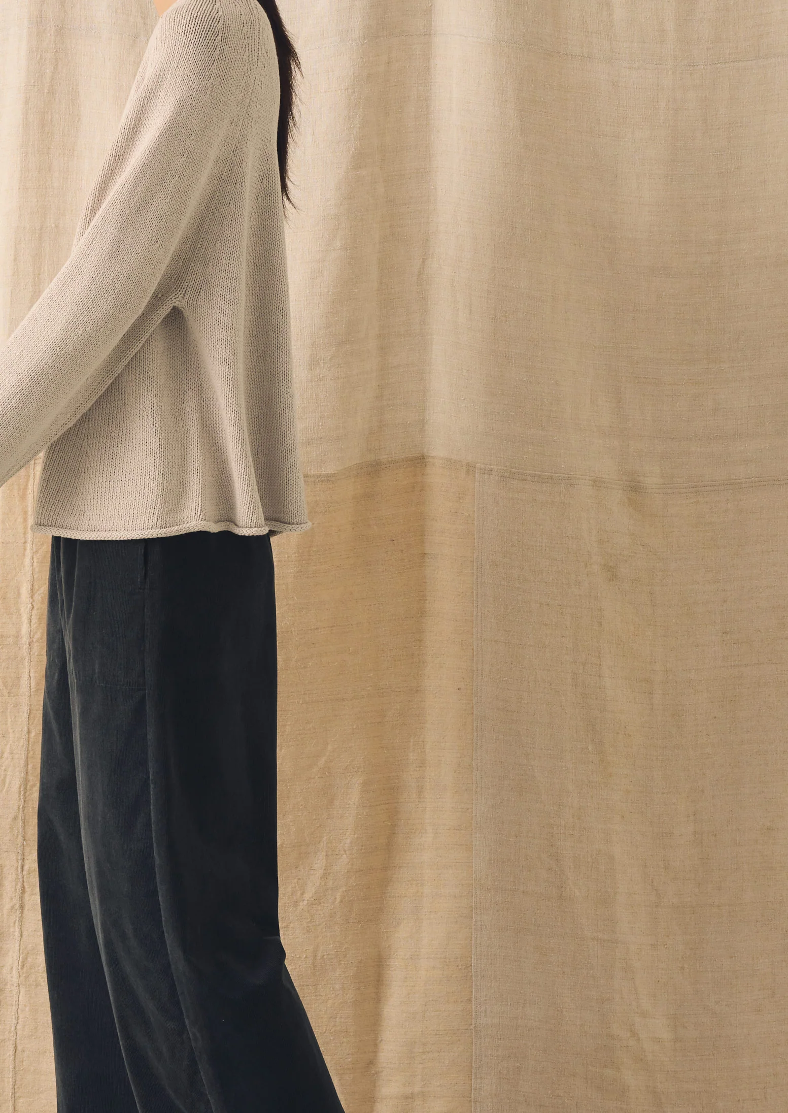 Organic Cotton Linen Easy Sweater | Parchment - Image 4