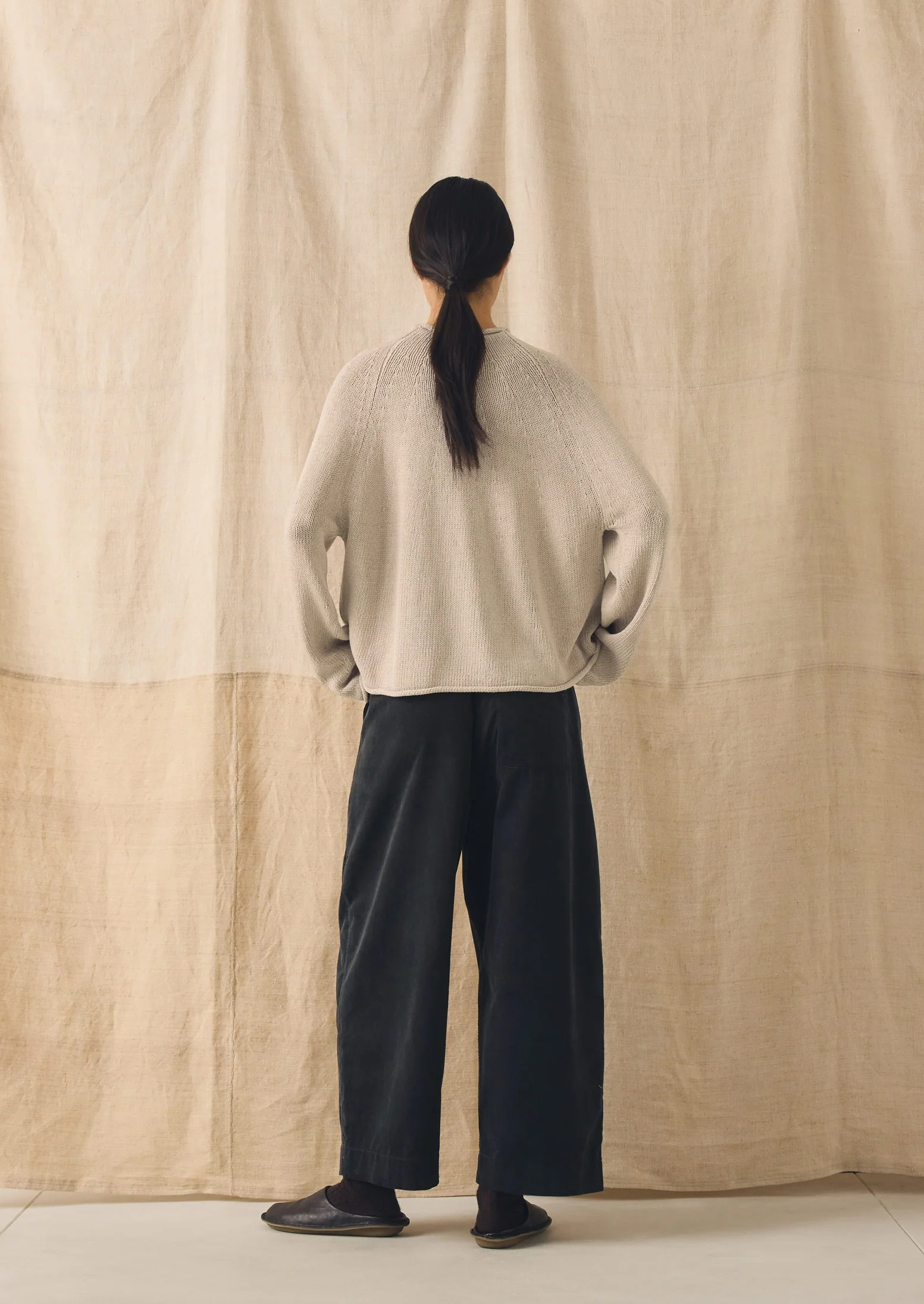 Organic Cotton Linen Easy Sweater | Parchment - Image 5