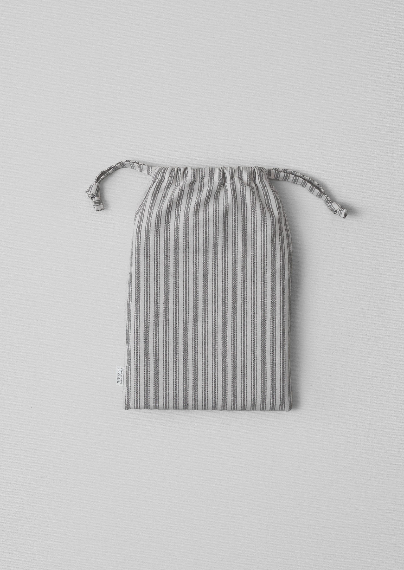 Ticking Stripe Cotton Housewife Pillowcase | Ecru/Graphite - Image 3