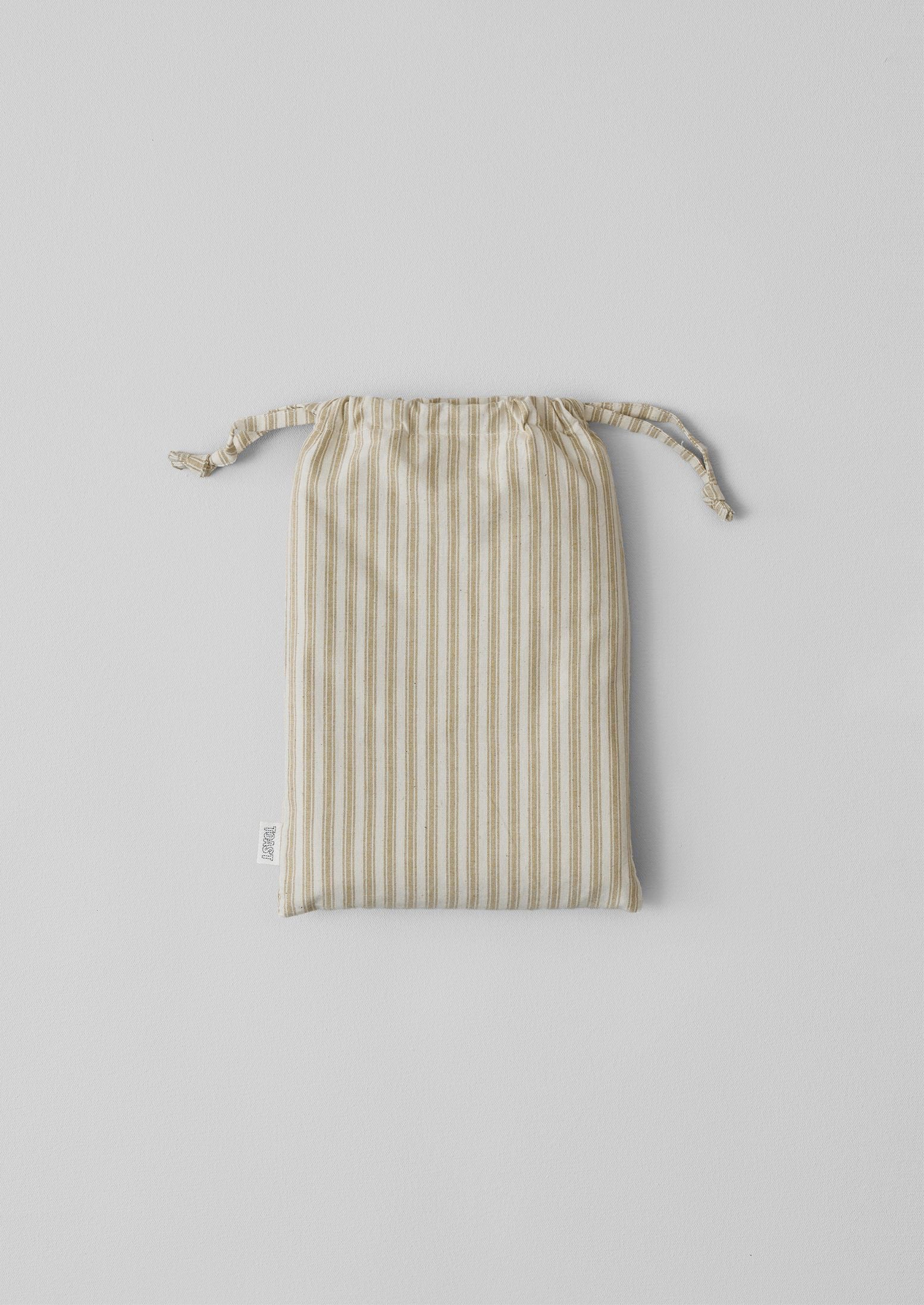 Ticking Stripe Cotton Housewife Pillowcase | Ecru/Straw - Image 3