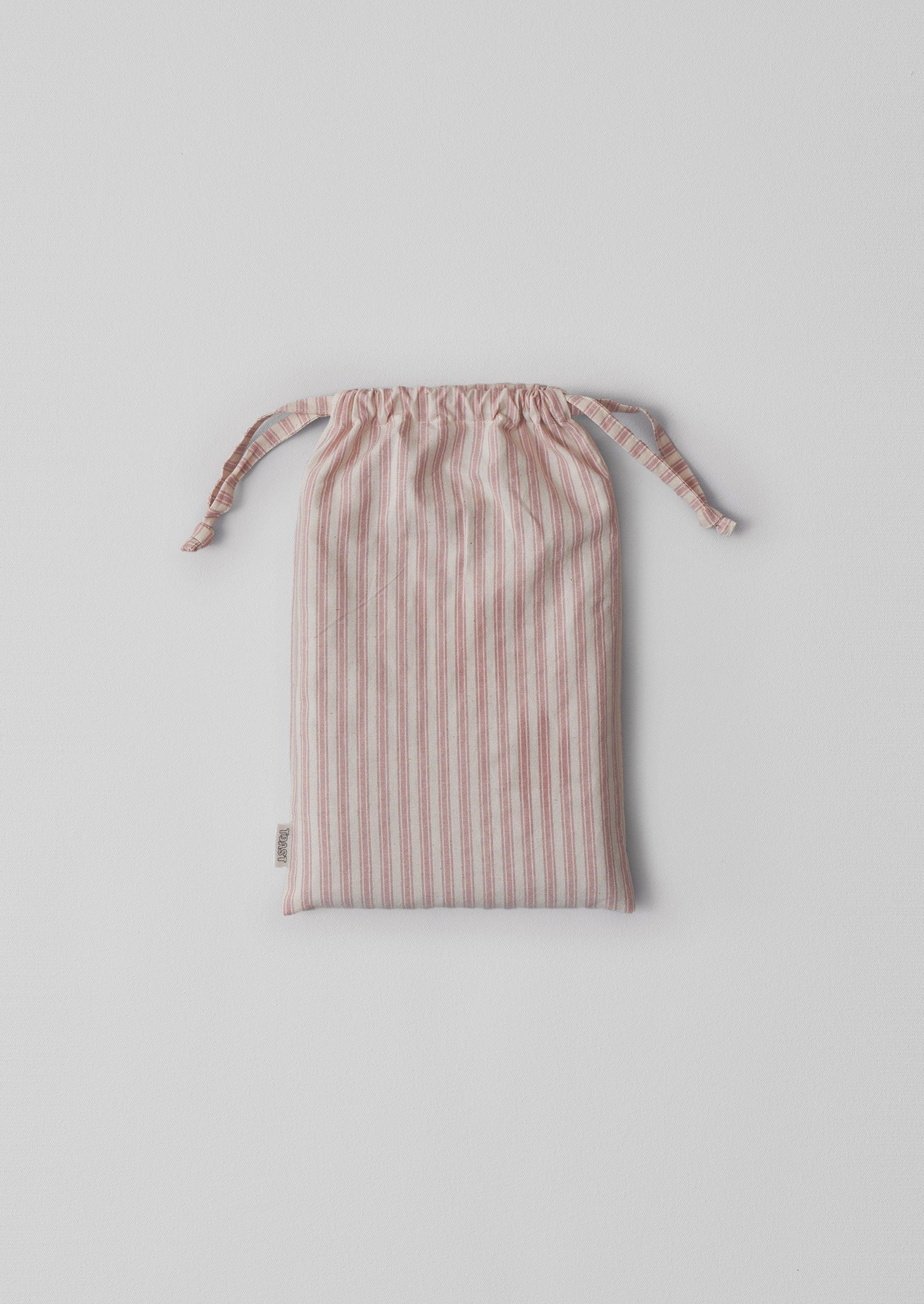 Ticking Stripe Cotton Oxford Pillowcase | Ecru/Rose - Image 3