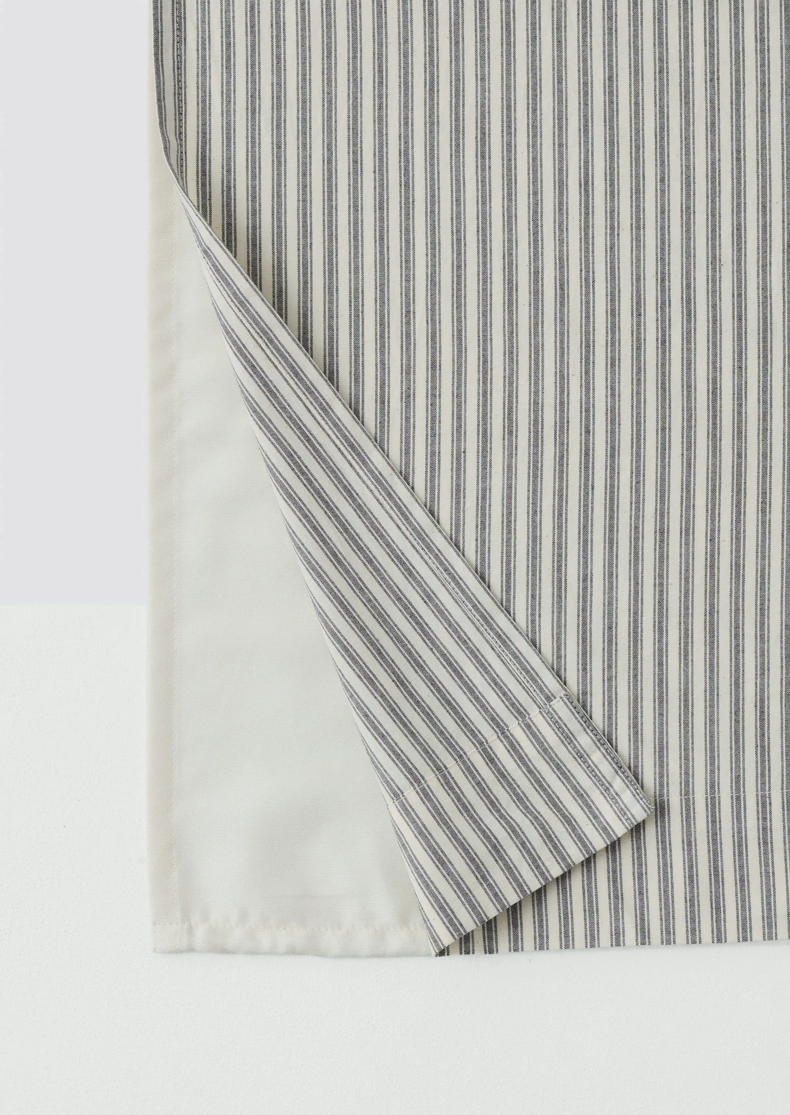 Organic Ticking Stripe Shower Curtain | Ecru/Graphite - Image 3
