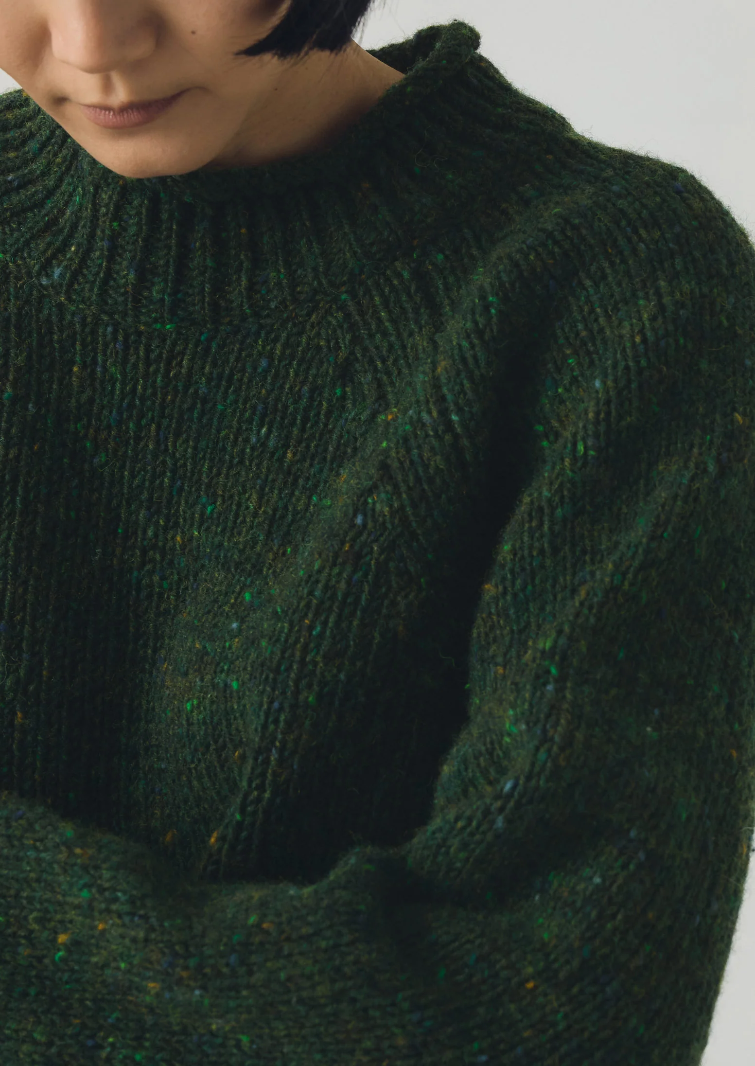Orla Donegal Wool Sweater | Emerald - Image 4